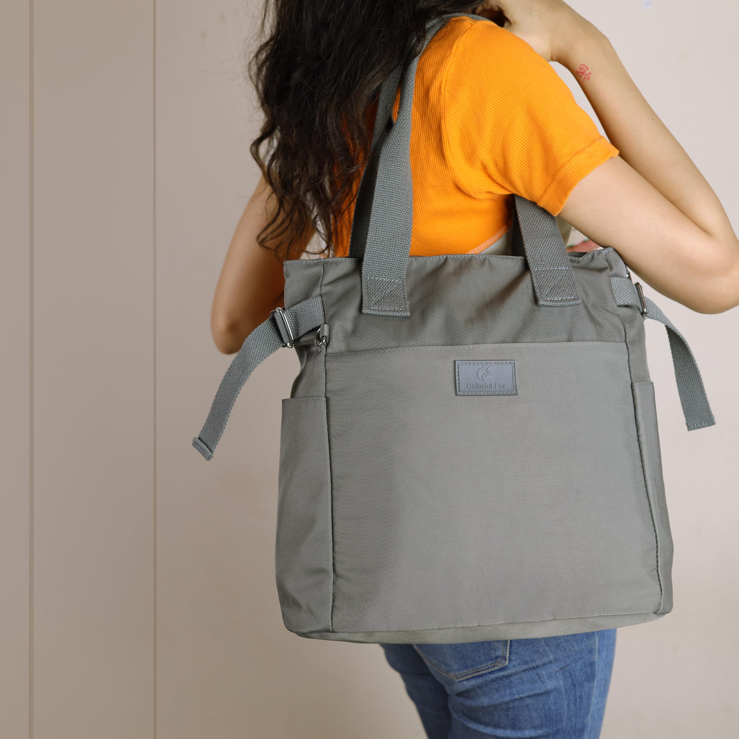 Storite Women's Lightweight Nylon Crossbody Shoulder Bag - Fashionable Sling Tote with Large Capacity (33x27x13cm, Cement Gray) Perfect for Travel, Shopping & Party Outfits