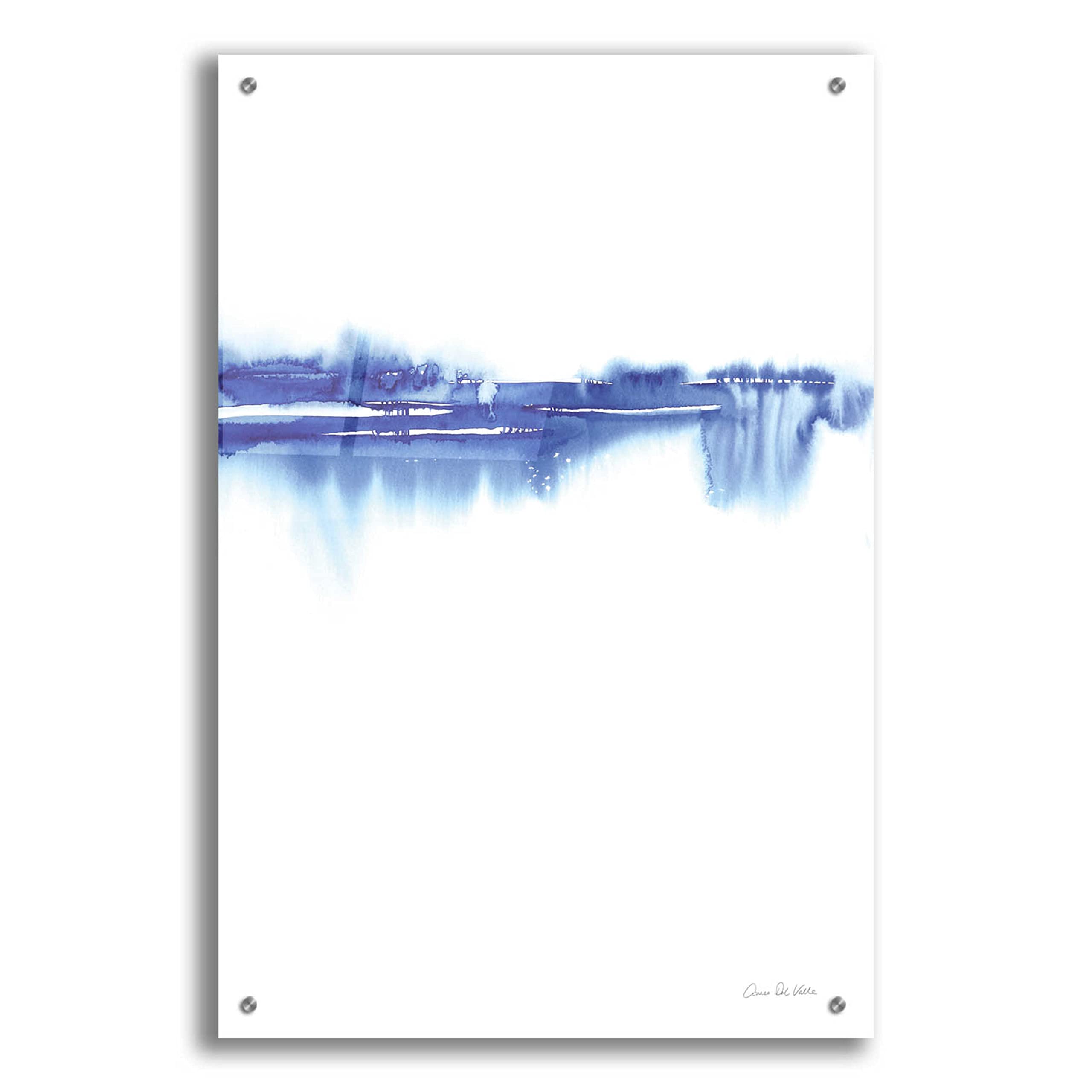 Blue Horizon II Acrylic Glass Wall Art by Alan Majchrowicz - 24x36 Inch Modern Abstract Painting for Living Room, Bedroom & Office Decor