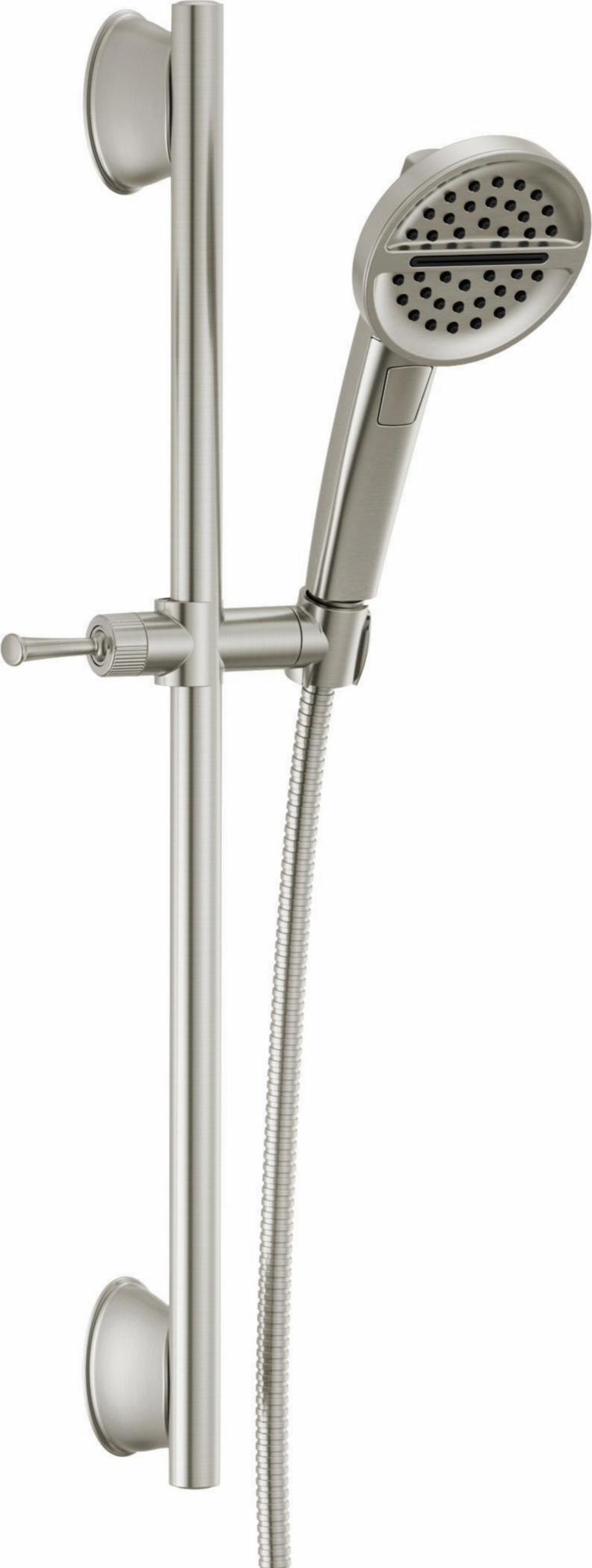 Delta Lumicoat Stainless Steel 3-Setting Hand Shower with Slide Bar - Adjustable Showerhead for Bathroom, Spa & Relaxation (Model 51386 SS PR)
