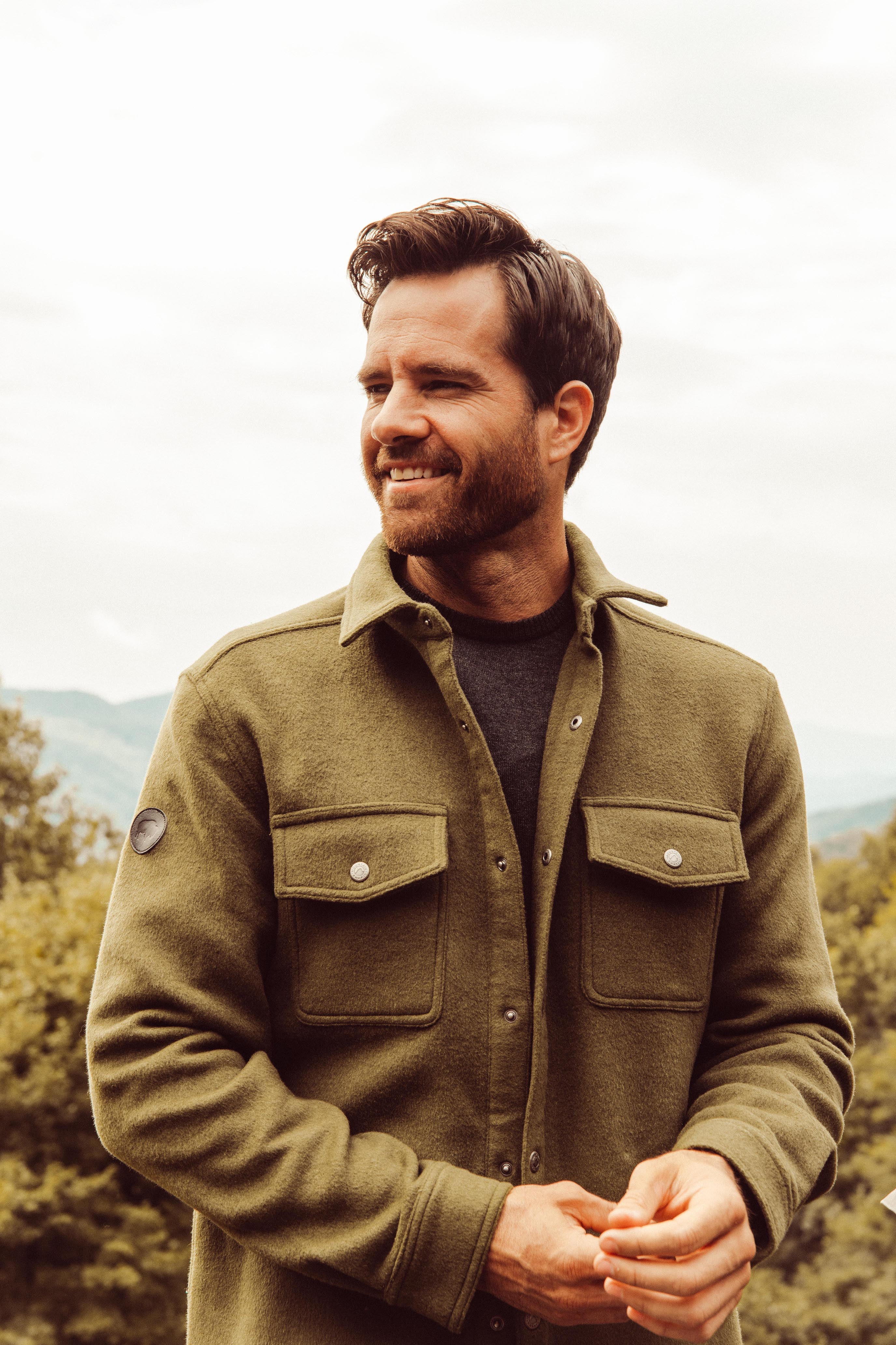Dover Wool Shirt Jacket for Men - Warm Winter Fleece Lined Plaid Shirt Jacket - Outdoor Hiking, Camping & Casual Wear