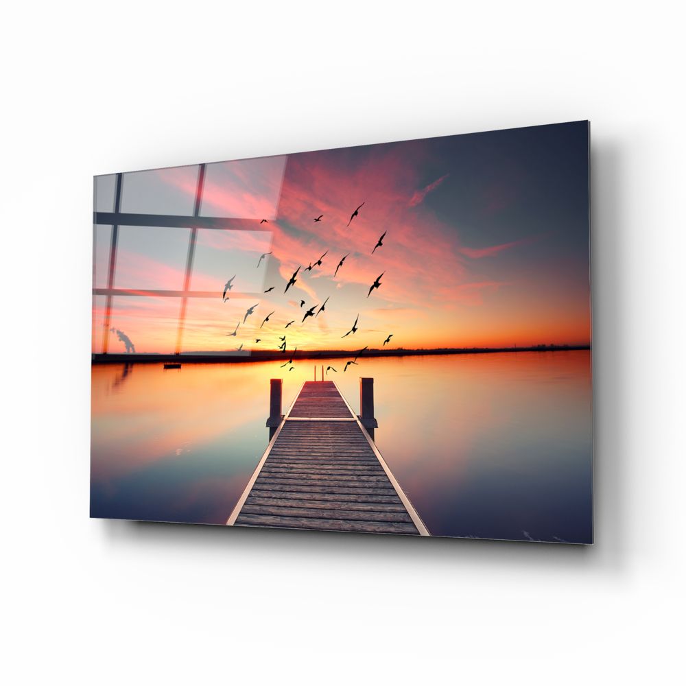 Elegant Pier Glass Print Wall Art - Vintage Coastal Decor for Living Room, Bedroom & Office - Perfect for Home & Office Interior Design