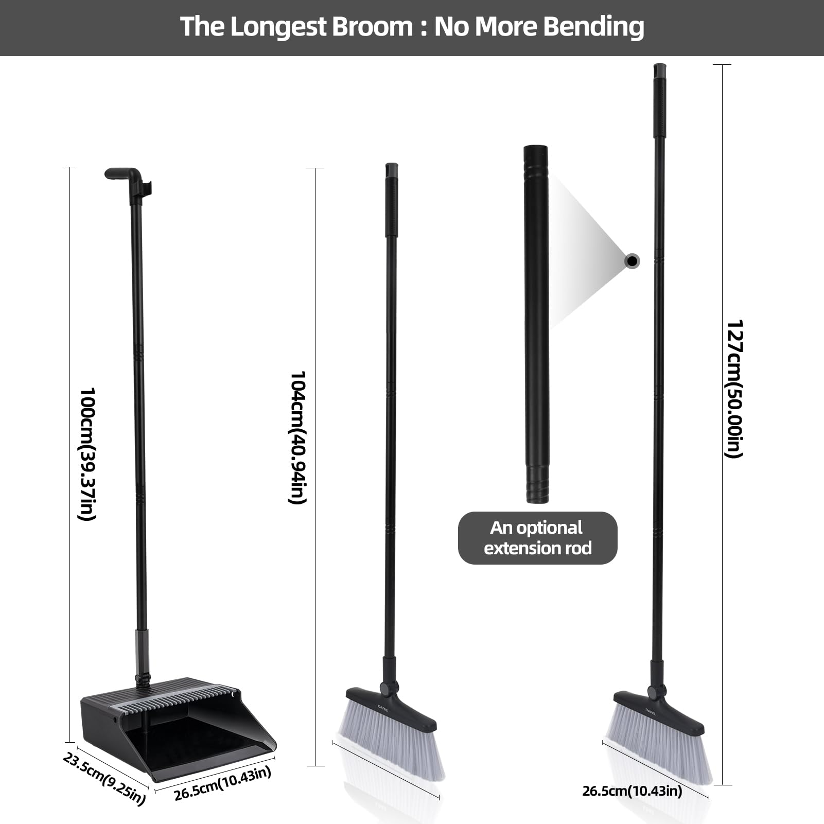 Upgraded Broom and Dustpan Set - 50