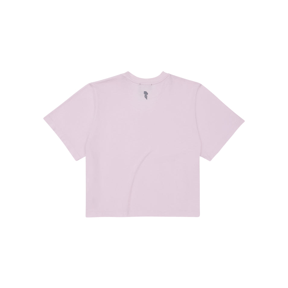 Custom Logo Crop Tee in Lavender Fog - Stylish Women's Short Sleeve T-Shirt for Casual Wear, Street Fashion & Summer Outfits