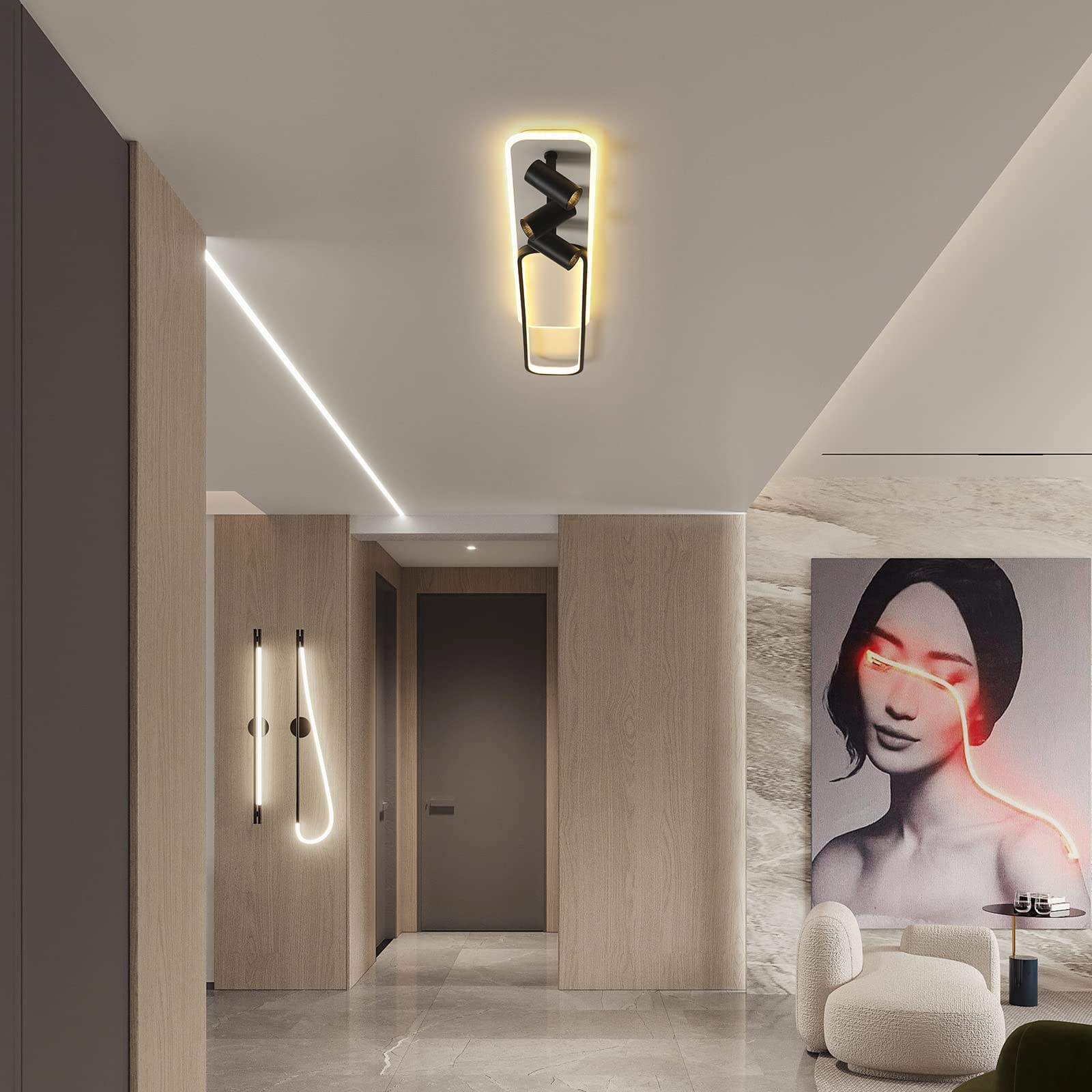 Modern Adjustable Dimmable Ceiling Light with 3 Reflectors - Energy Efficient LED Lighting for Living Room, Bedroom, Kitchen & Dining Room - Perfect for Home Decor and Ambient Lighting