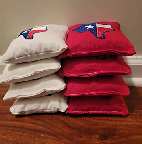 Texas State Flag Cornhole Bags Set of 8 - Premium Outdoor Toss Game Accessories for Backyard Parties, Tailgating & BBQ Events