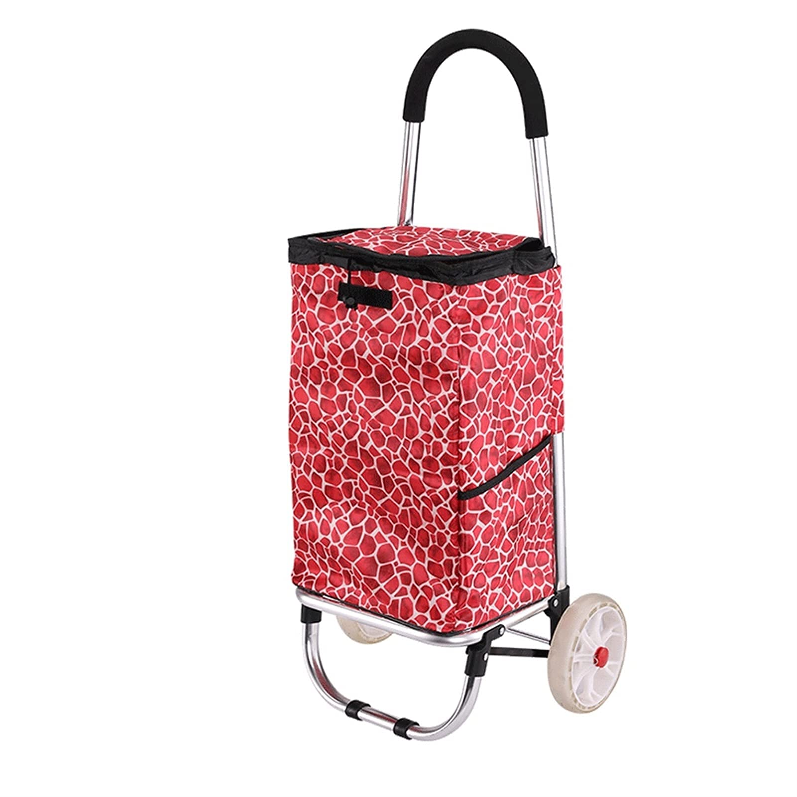 ATAAY Foldable Utility Cart with Wheels & Waterproof Oxford Bag - Lightweight Push Tote for Grocery Shopping, Luggage & Errands (Flat Model B) - Perfect for Supermarkets, Laundry & Home Organization
