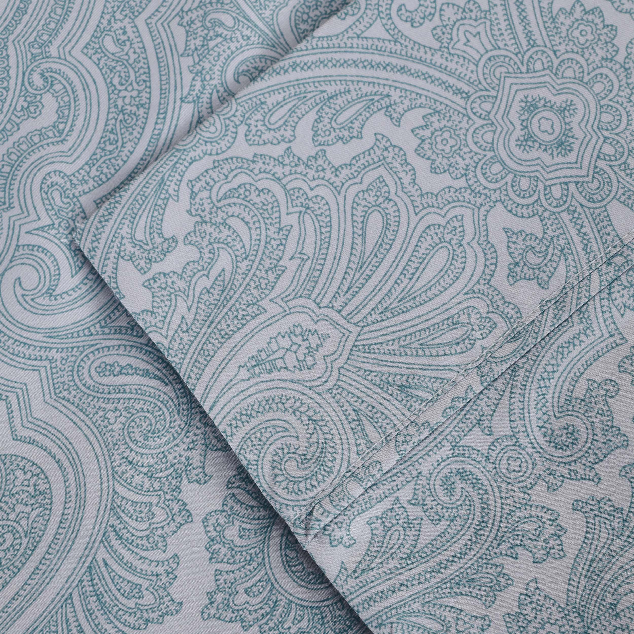 Italian Paisley 600 Thread Count Cotton Blend 2-Piece Pillowcase Set - Soft Luxury Bedding for Master Bedroom & Guest Room Decor