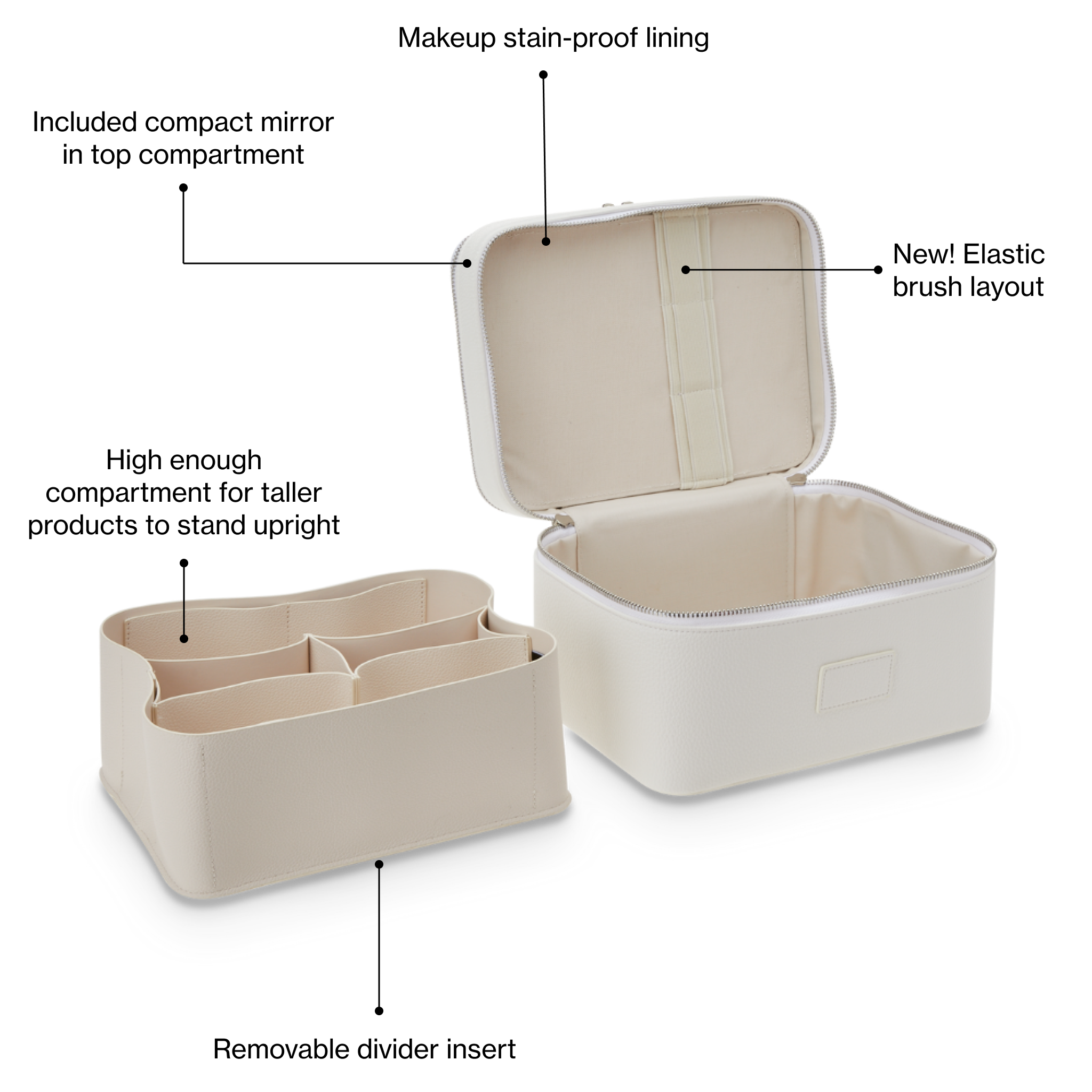 Duo Vanity Case - Travel Makeup Organizer with Mirror, Perfect for Women's Cosmetic Storage & On-the-Go Beauty Essentials | Ideal for Home, Office & Vacation Use