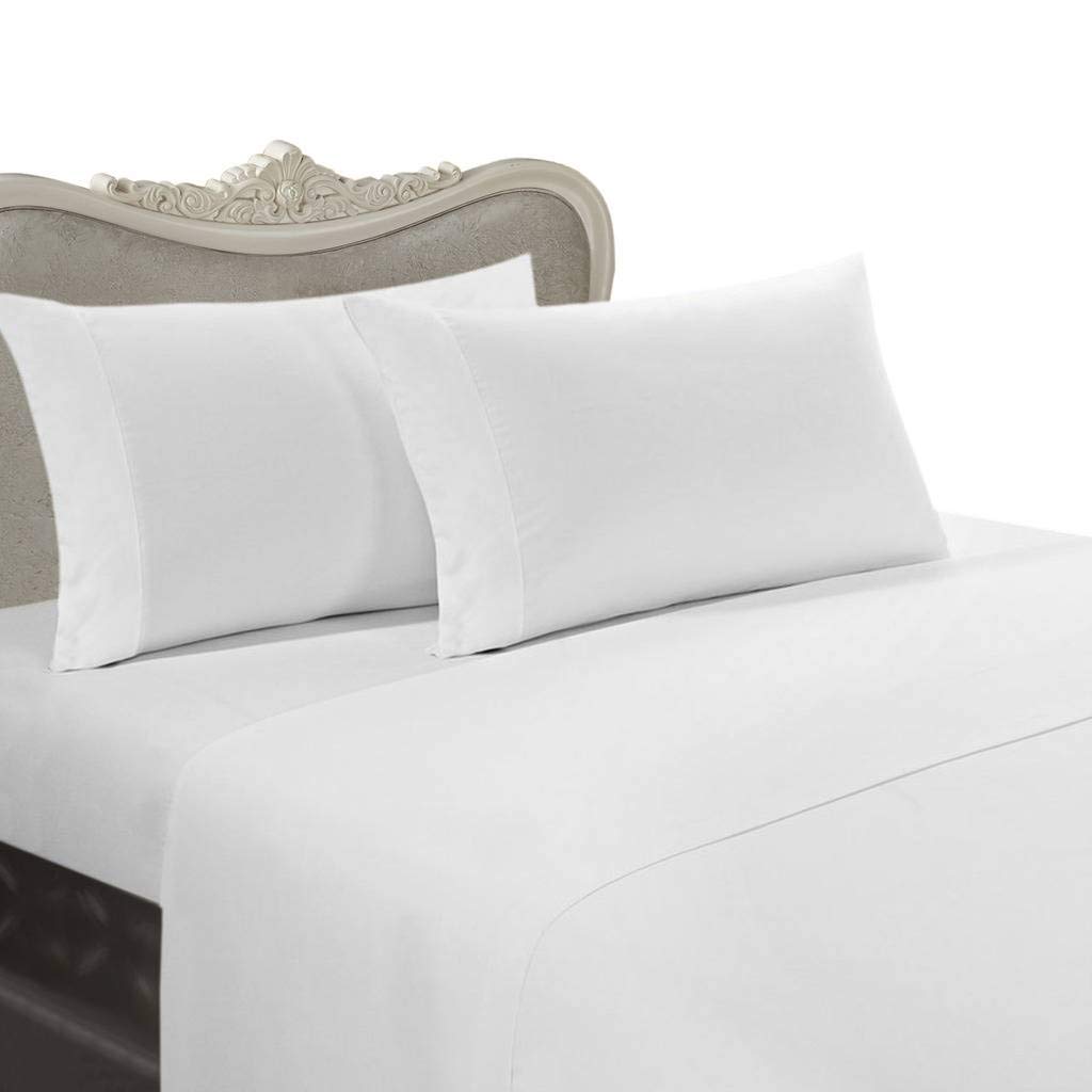 Premium 300 Thread Count 100% Egyptian Cotton 4-Piece King Size Bed Sheet Set - Solid White, Breathable & Hypoallergenic - Luxury Hotel Quality Bedding for Ultimate Comfort & Durability - Perfect for Master Bedrooms, Guest Rooms & Airbnb Listings