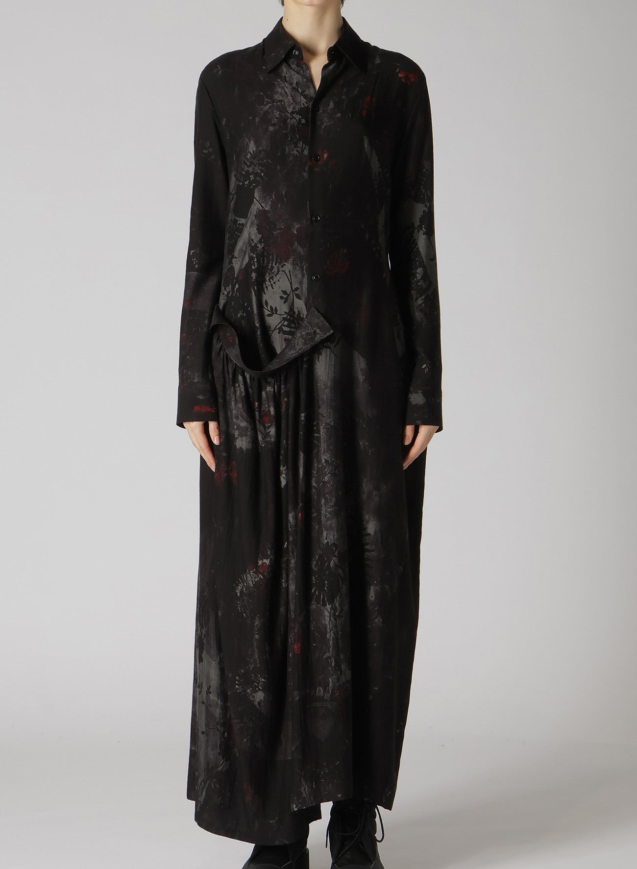 Elegant CU/Twill Stepped Floral Print Gathered Dress for Women | Perfect for Parties, Weddings & Special Occasions