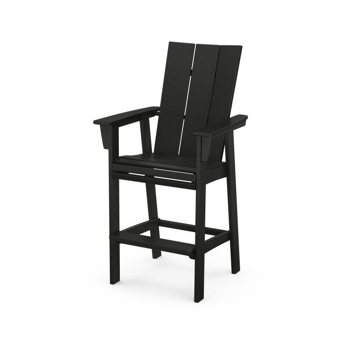 POLYWOOD Modern Curveback Adirondack Bar Chair - Outdoor Patio Furniture, Weather-Resistant Plastic Adirondack Bar Stool for Deck, Poolside & Backyard Relaxation