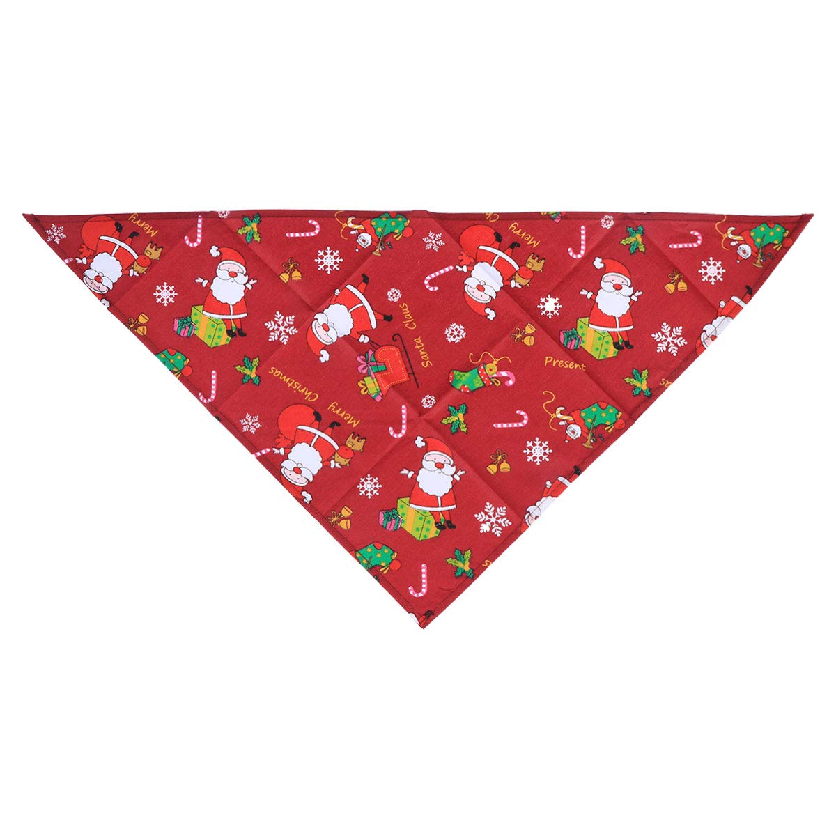 1Pc Dog Bib - Cool & Comfortable Triangular Bandana Scarf for Small & Large Dogs - Christmas Printed Pet Saliva Towel (Red) - Perfect for Holiday Photos, Gifts & Festive Decorations