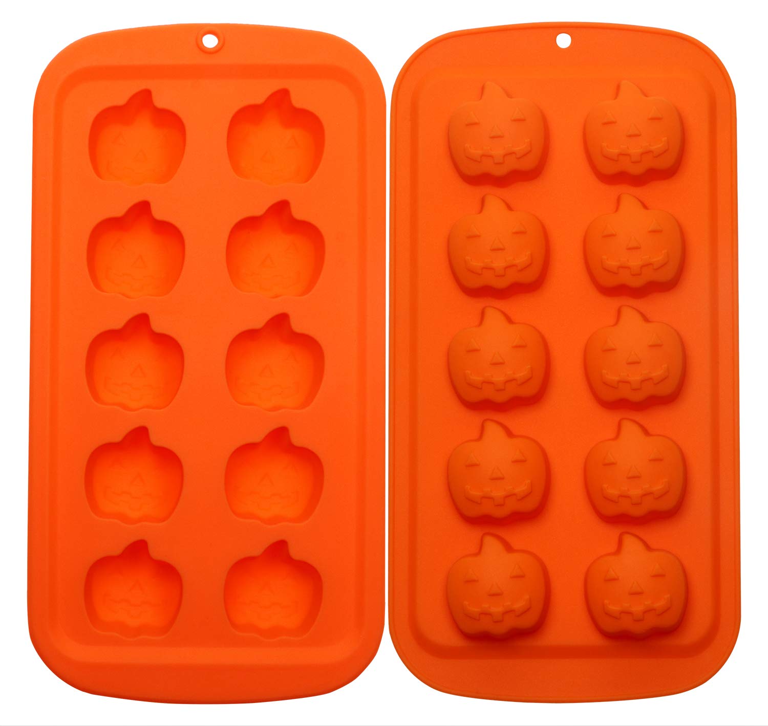 ONLYKXY 1-Piece Orange Pumpkin Silicone Mold for Baking - Halloween Cake, Ice Cream, Chocolate, Jello & Soap Molds - Reusable Silicone Baking Shapes for DIY Desserts, Candles & Party Decorations