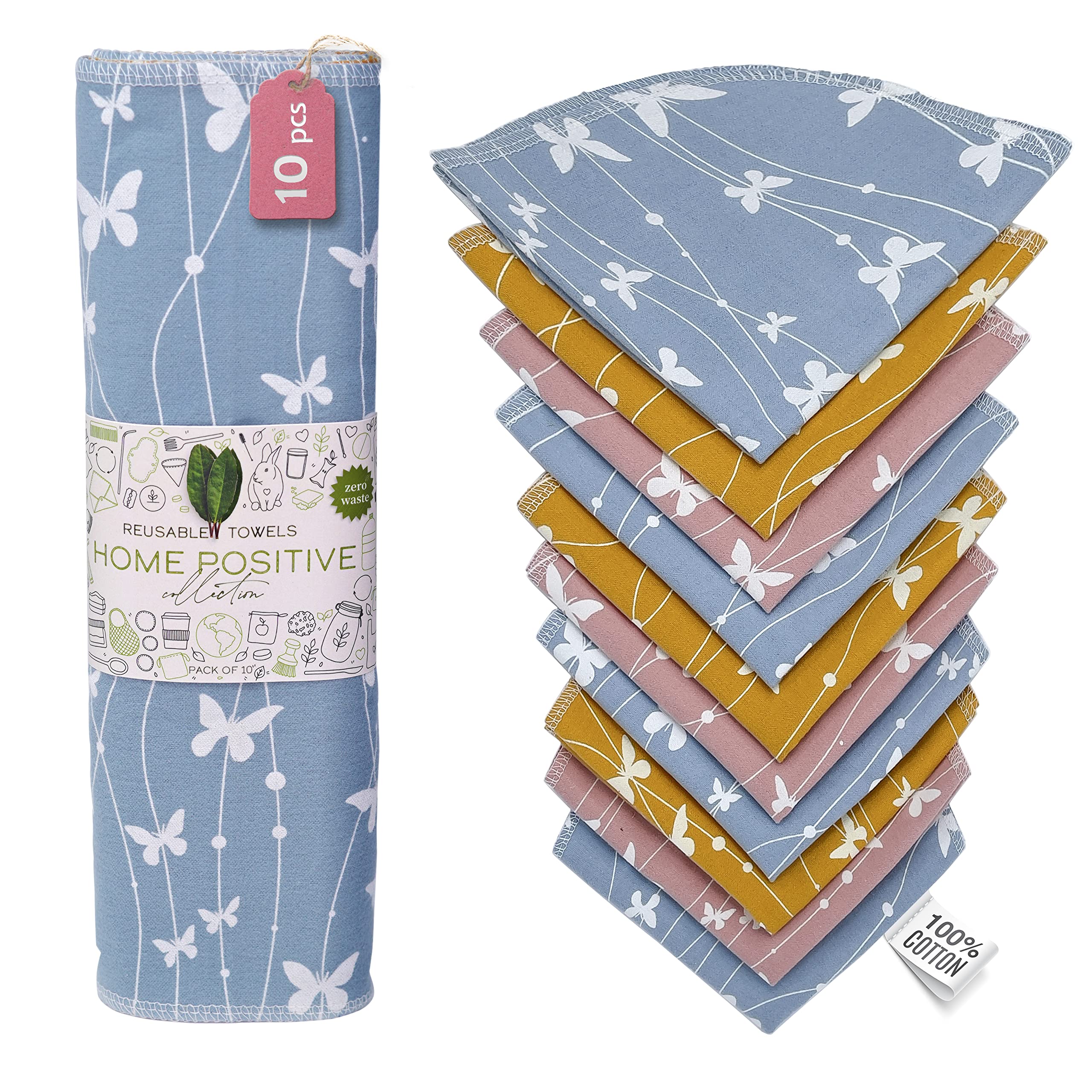 Eco-Friendly Reusable Paper Towels - Washable Bamboo Cloth Towels Roll for Kitchen Cleaning | Sustainable Zero Waste Alternative to Disposable Paper Towels | Perfect for Home, Office & Camping Use