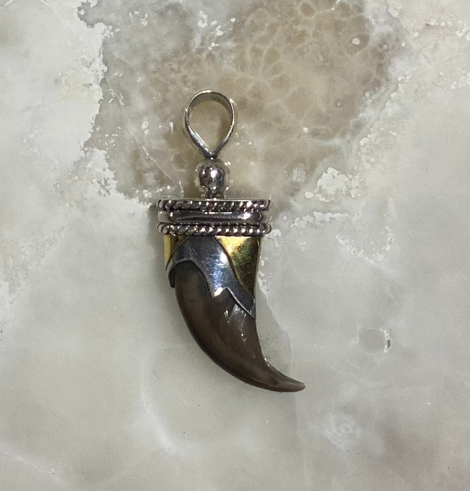 Bear Claw Pendant Necklace - Small Silver Wolf Tooth Charm Jewelry for Men & Women - Perfect for Outdoor Adventures, Camping, and Nature Lovers