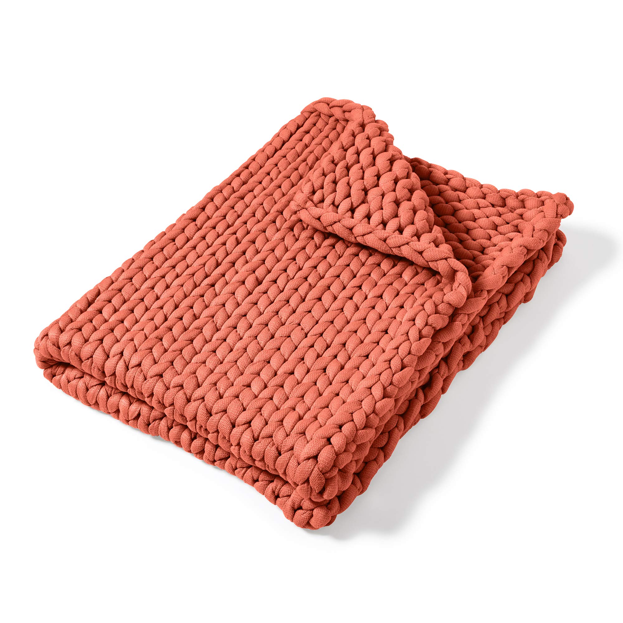 Donna Sharp Throw Blanket - Oversized Chunky Knit Coral Blanket with Contemporary Loop Design | Cozy Sofa Throw for Living Room, Bedroom Decor & Gift