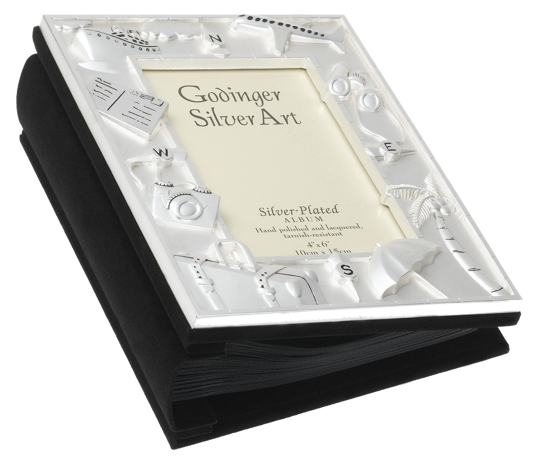 Godinger Travel & Vacation Photo Album Scrapbook - Leather Bound Memory Book for Vacation, Honeymoon & Adventure Trips - Perfect for Preserving Travel Memories & Souvenirs