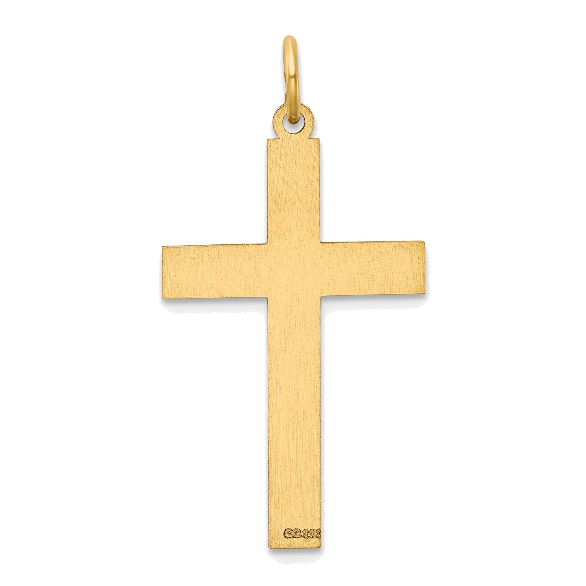 14K Yellow Gold Laser-Designed Cross Pendant Necklace | Bonyak Jewelry | Perfect for Gifts, Weddings & Everyday Elegance