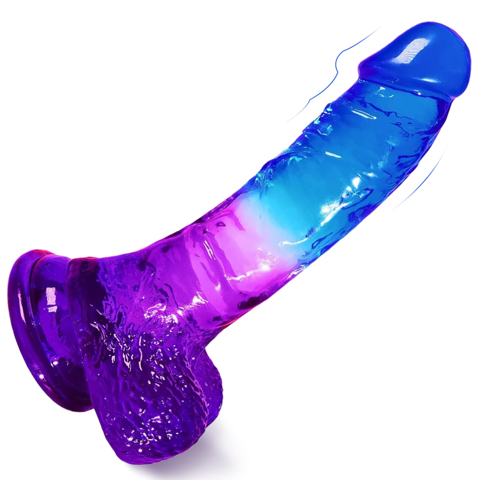 Realistic Silicone Dildo with Strong Suction Cup - 8.3 Inch G-Spot & Prostate Massager for Couples - Anal & Vaginal Sex Toy for Women & Men - Perfect for Solo Play, Partnered Intimacy & BDSM Exploration