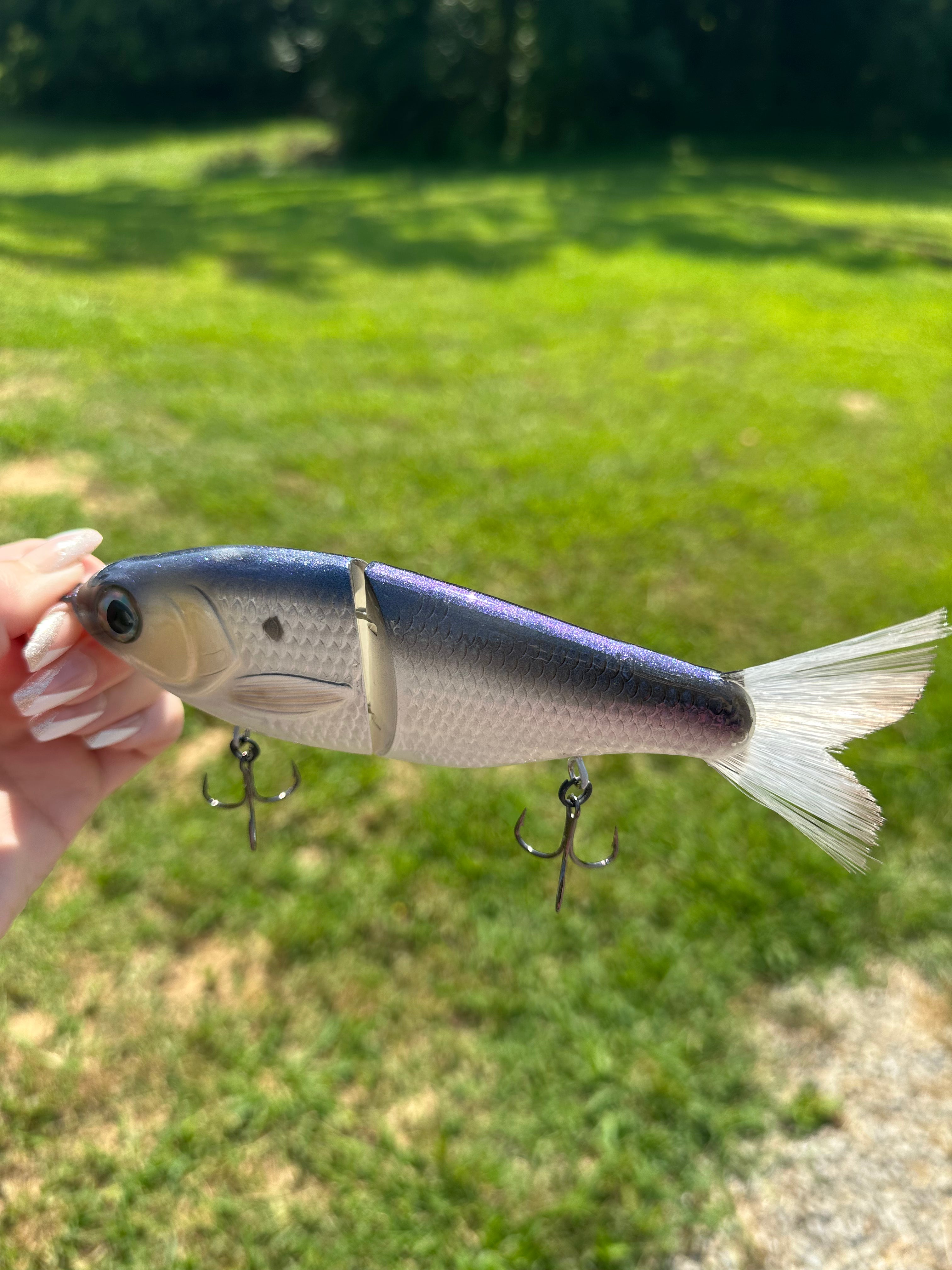 Hand Painted Glide Bait Fishing Lure - Blue Shad Color for Bass, Walleye and Freshwater Fishing | Perfect for Topwater and Deep Water Angling