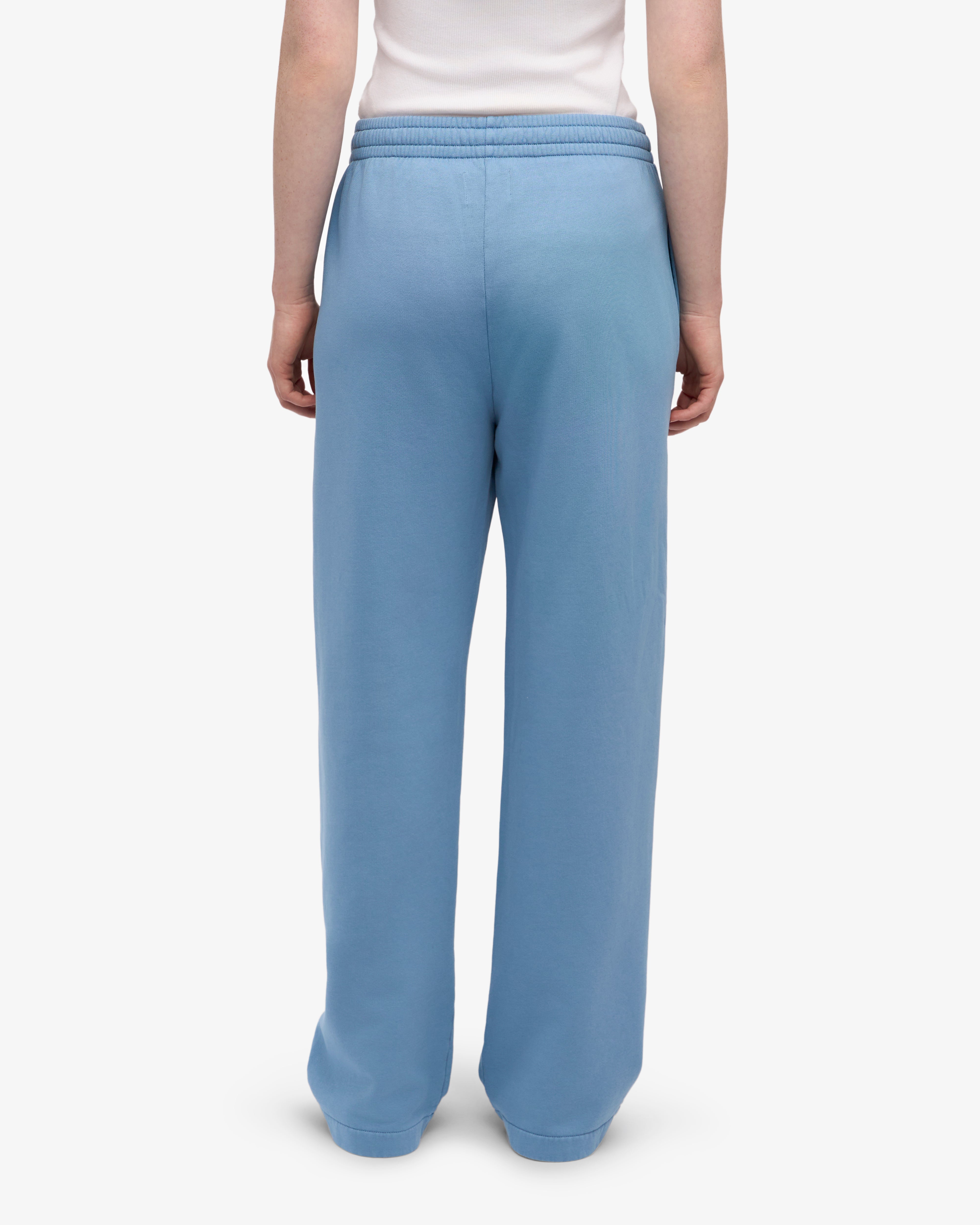 Organic Straight Leg Sweatpants for Women - Soft & Comfortable Seaside Blue Lounge Pants - Perfect for Yoga, Running, Travel & Relaxing at Home