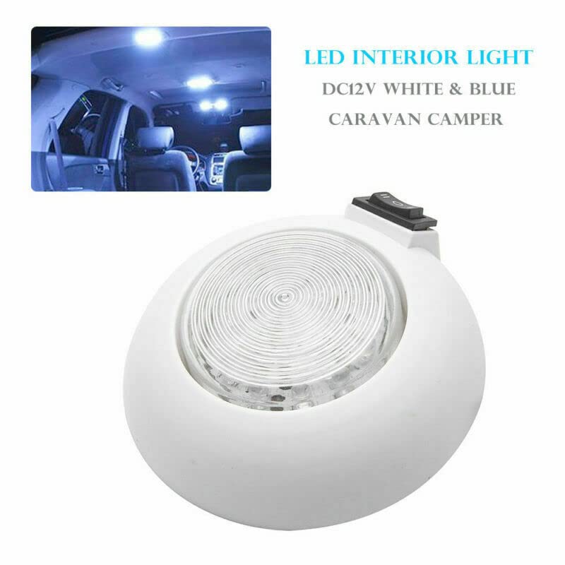 Ultra Slim DC12V Interior LED Spot Light for Camper Van, Motorhome & Boat - White & Blue with ON/OFF Switch | Perfect for Reading, Cooking & Nighttime Navigation
