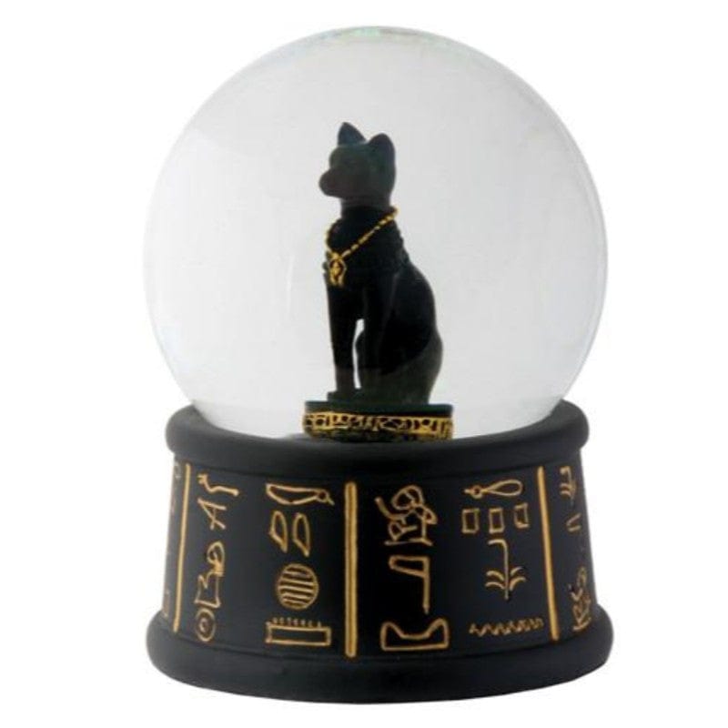 Bastet Egyptian Cat Water Globe - Handcrafted Decorative Collectible for Home & Office - Perfect Gift for Cat Lovers & Ancient Egypt Enthusiasts | Ideal for Bookshelves, Desks & Meditation Spaces
