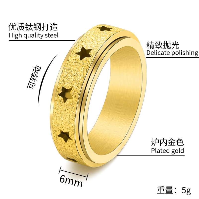 Keep Going Inspirational Spinner Ring - Stainless Steel Motivational Jewelry for Teens & Women, Star Glitter Matte Finish, Sizes 5-12 - Perfect for Graduation Gifts, Daily Encouragement & Stress Relief