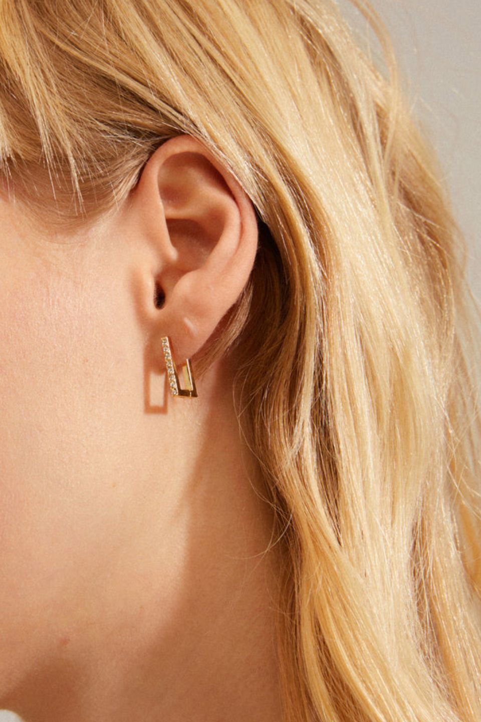 Coby Recycled Crystal Square Hoop Gold Plated Earrings for Women - Fashion Jewelry Gift for Birthday, Anniversary & Special Occasions