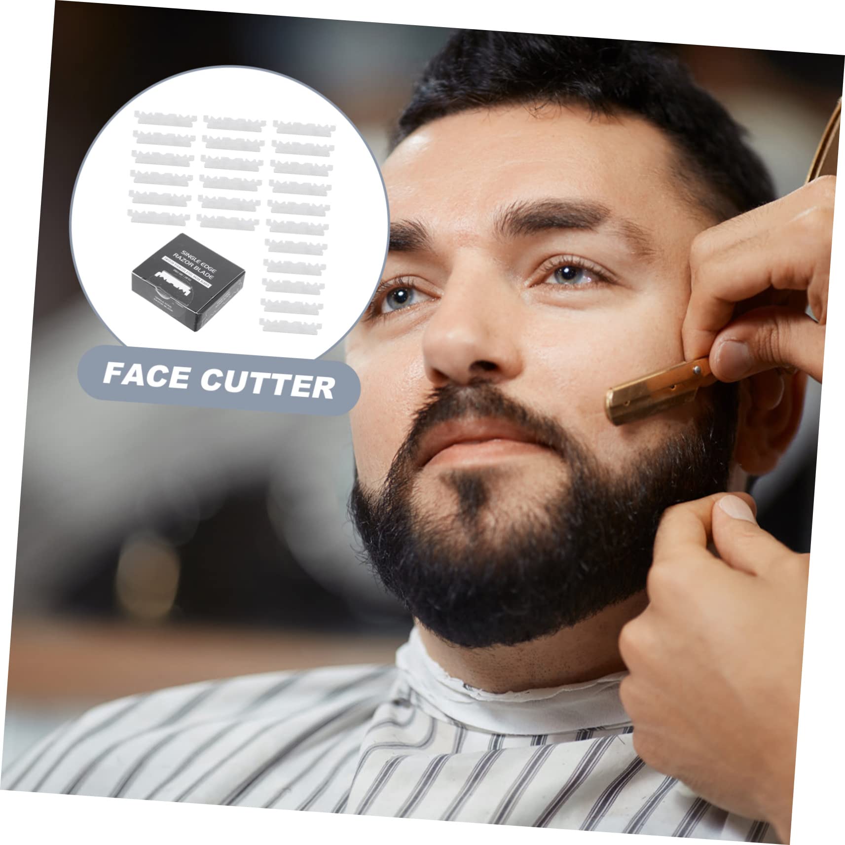 100pcs Barber Folded Razor Blades - Professional Single Edge Shaving Blades for Beard, Sideburns & Fine Hair - Perfect for Home Grooming, Barber Shops & Travel Shaving Kits