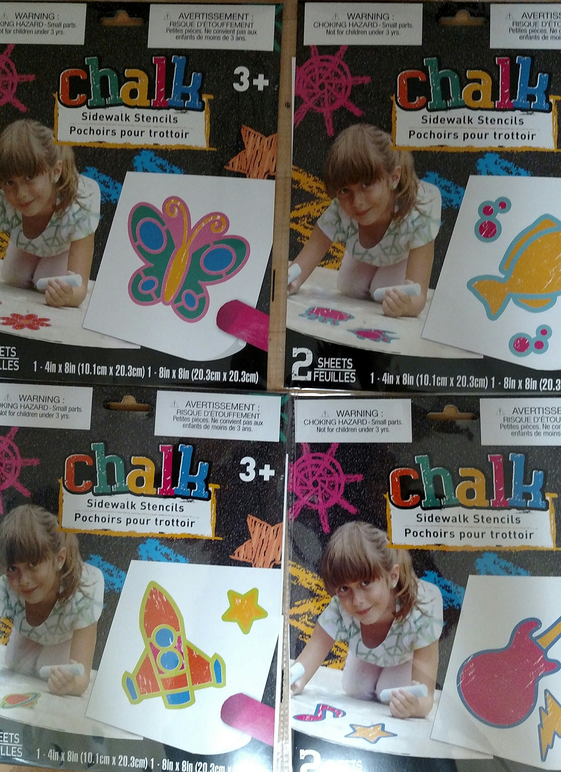 Greenbrier Assorted Sidewalk Chalk Stencils for Kids - Fun Outdoor Play & Creative Street Art (Styles & Quantities Vary) - Perfect for Driveway Games, Birthday Parties & Summer Activities