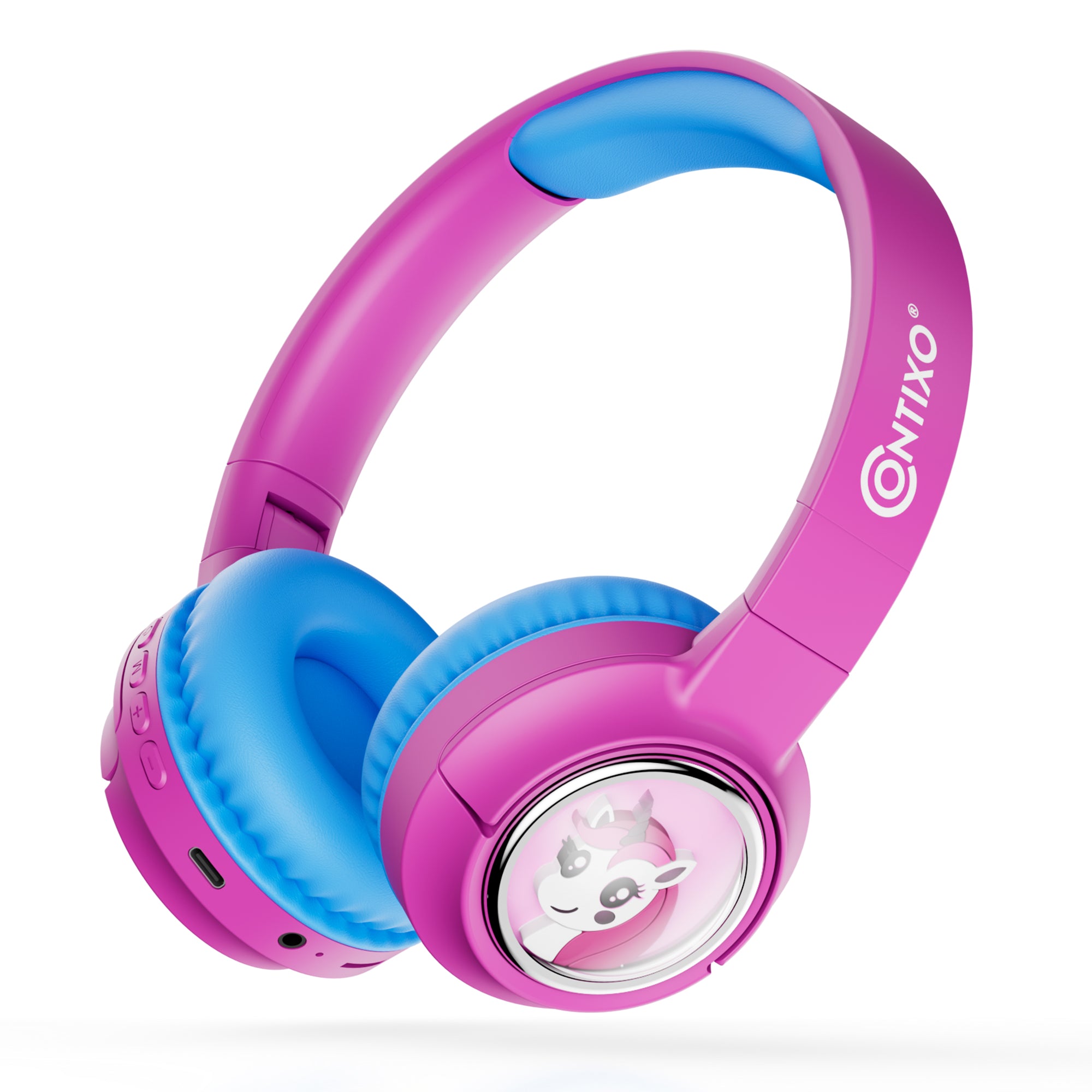 Contixo KB6 Kids Bluetooth Headphones with LED Lights, Safe Volume Limit, Comfortable Fit - Perfect for School, Travel & Gaming (Pink)