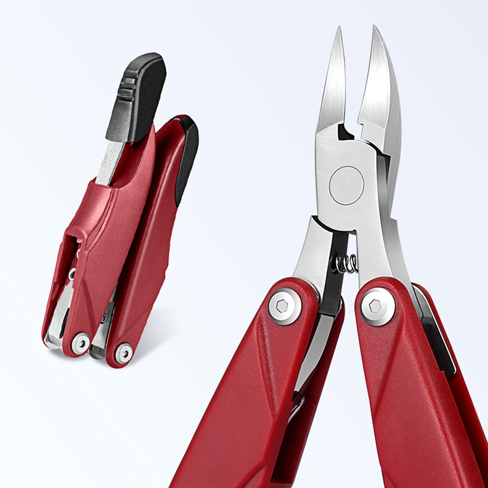 Ubersweet® Professional Ingrown Toenail Clippers Set - Foldable Multi-Functional Toenail Trimmer, Cleaner & Nail File Kit for Pain Relief & Foot Care - Perfect for Home, Travel & Pedicure Use