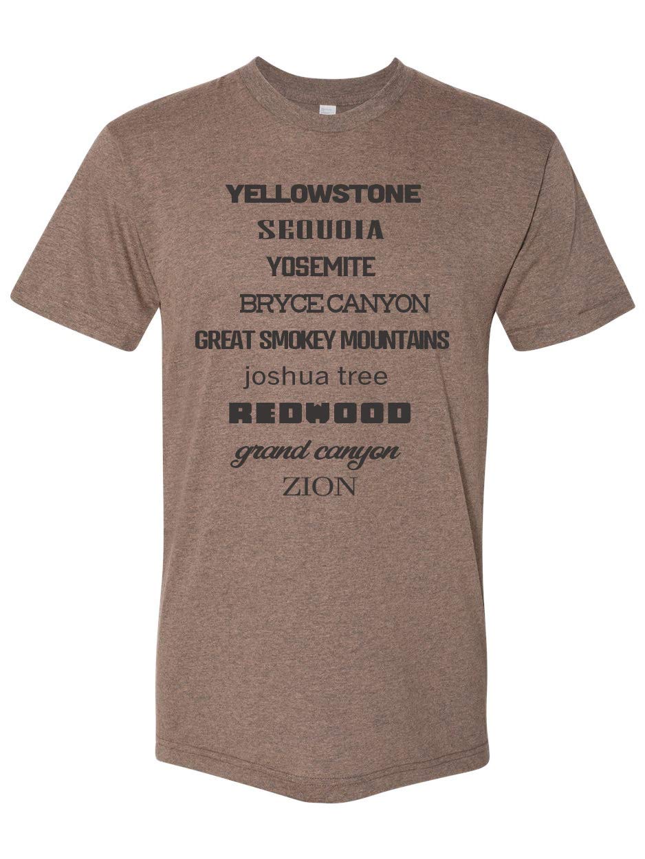 USA-Made National Parks Tri-Blend T-Shirt - Comfortable & Durable for Hiking, Camping & Outdoor Adventures