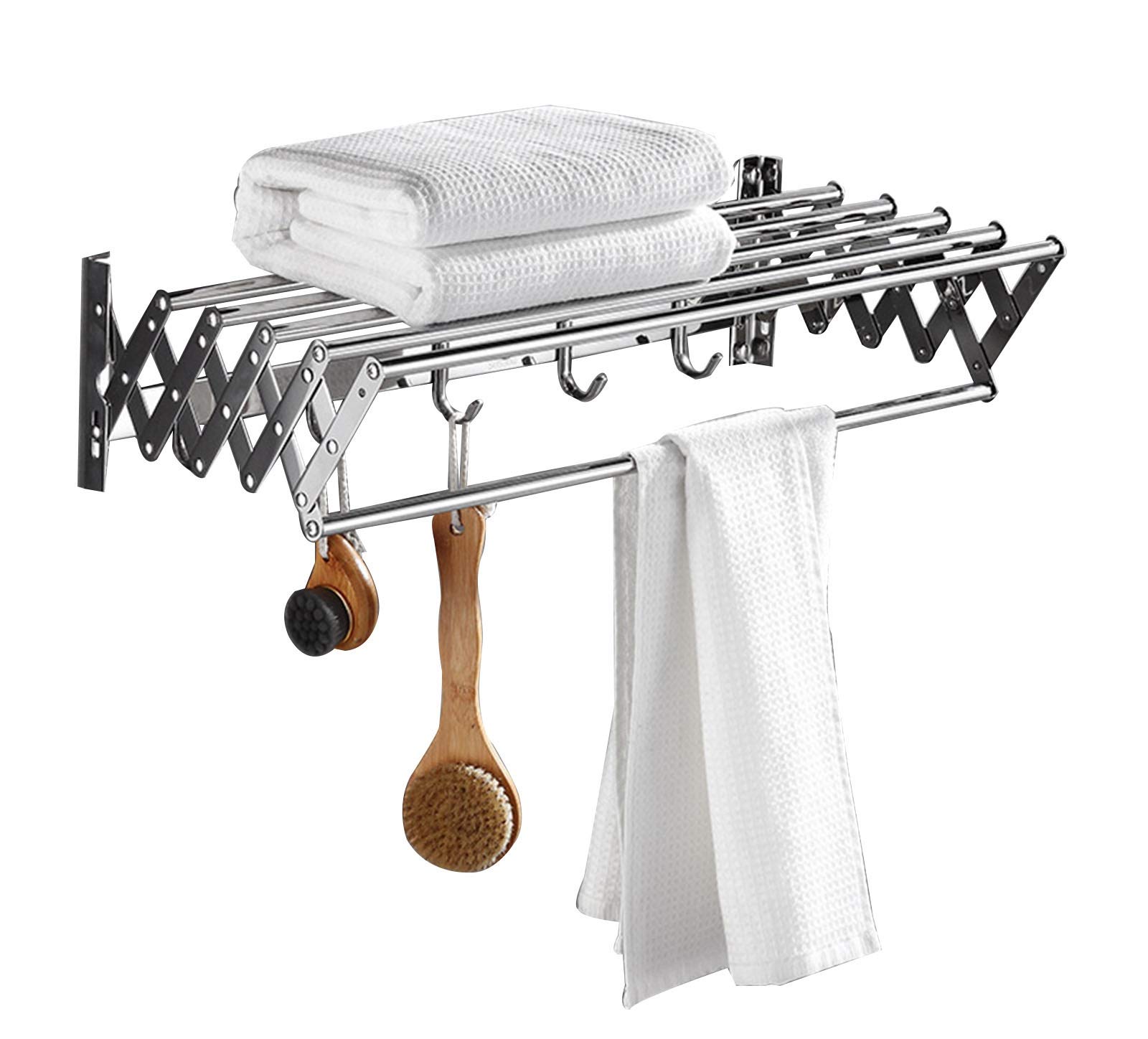 Foldable Silver 70cm Laundry Drying Rack - Space Saving Clothes Airer, Towel Holder & Radiator Dryer for Small Apartments, Bathrooms & Balconies | Perfect for Drying Delicates, Baby Clothes & Hand Wash Items