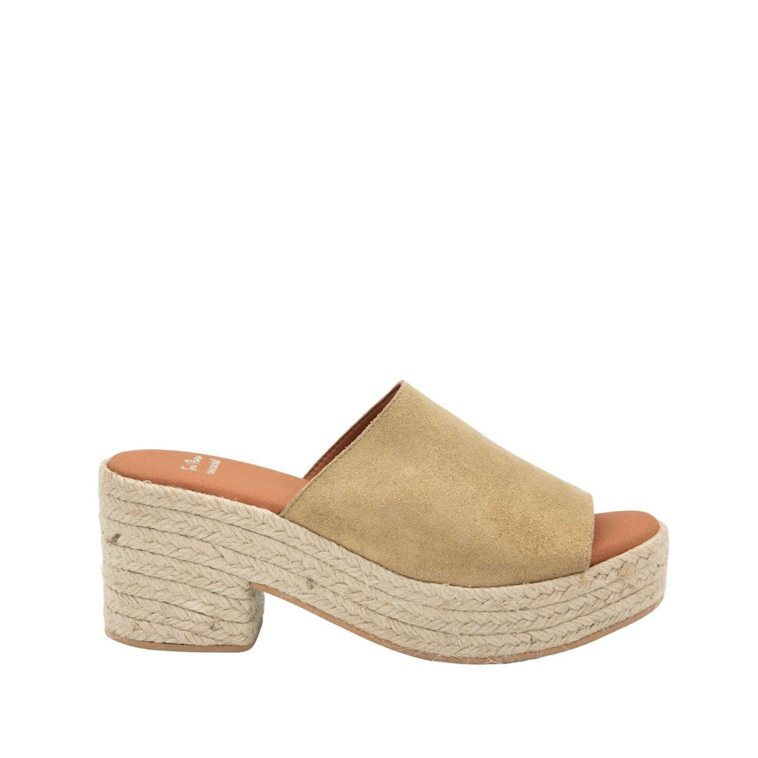 Women's Open Toe Leather Espadrille Sandals with Wide Heel - Comfortable Summer Wedges for Beach, Vacation & Casual Outings