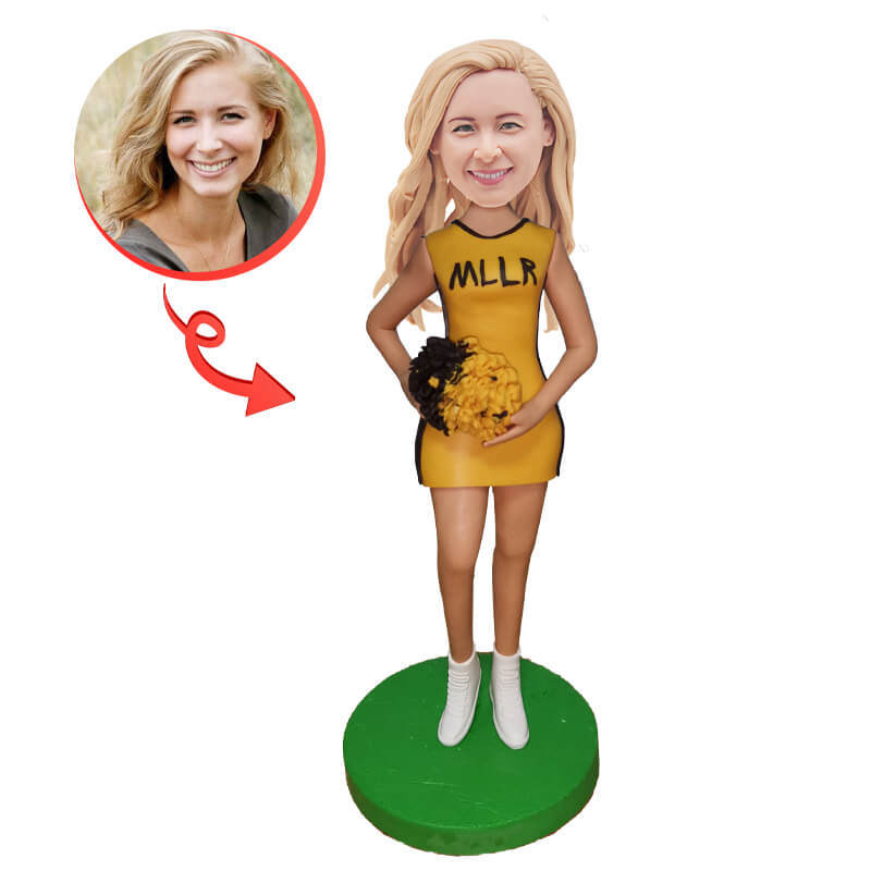 Custom Cheerleaders Bobblehead - Personalized Sports Fan Gift - Perfect for Birthday, Graduation & Game Day Decor