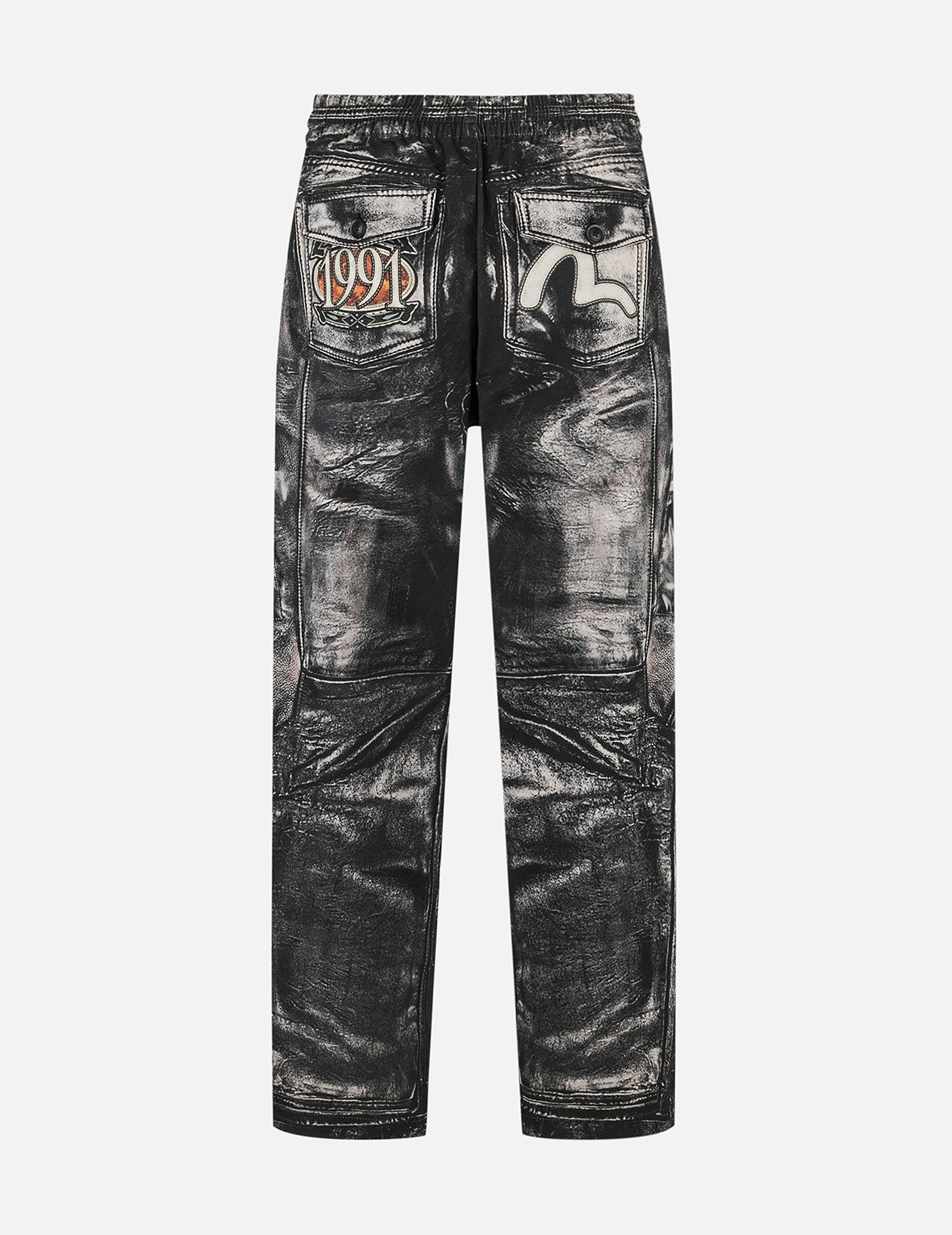 Stylish Multi-Print Wide Leg Biker Pants for Women - Trendy High Waist Motorcycle Jeans with Stretch Comfort - Perfect for Casual Outfits, Streetwear & Night Out Looks