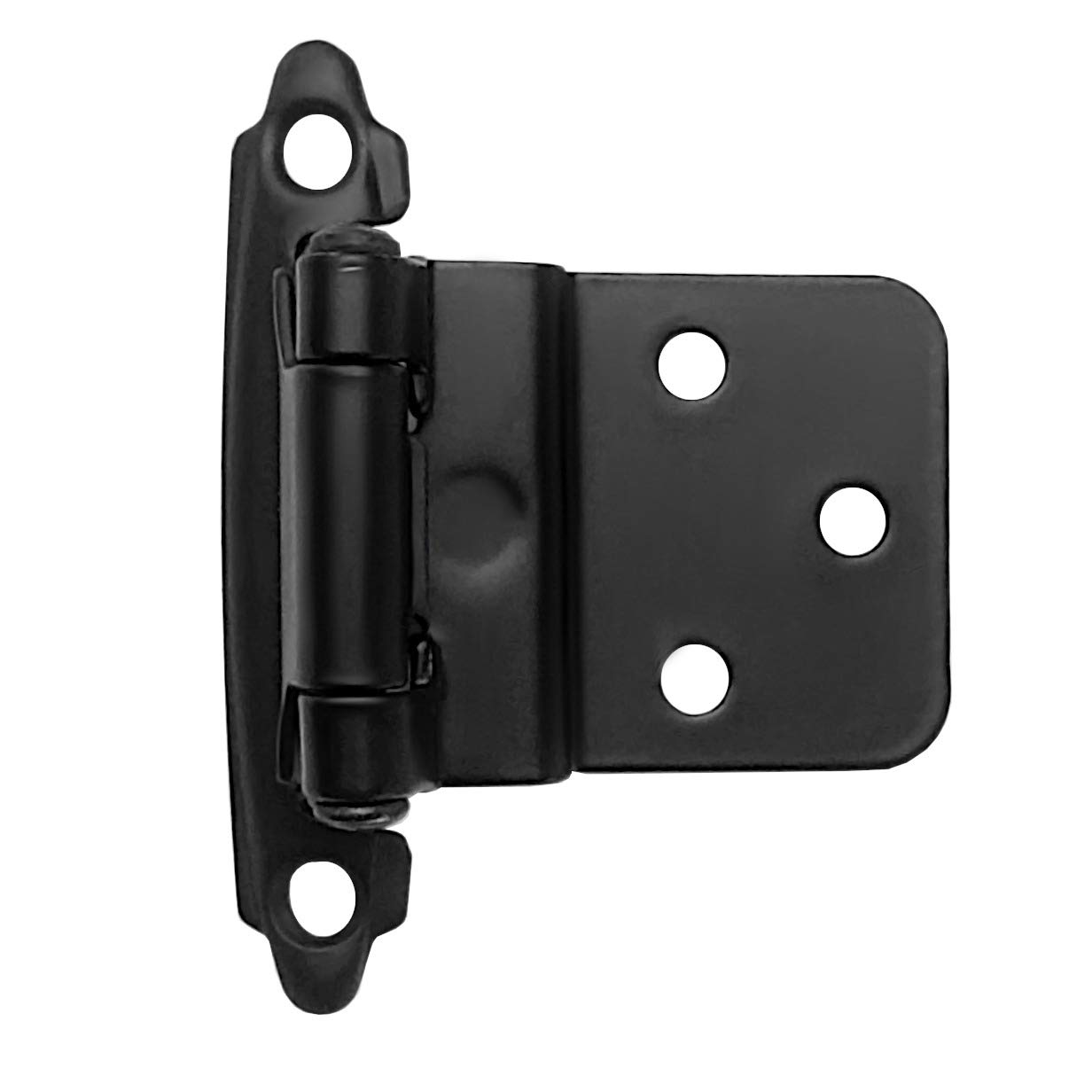 ANGSTROM 2-Pack Black Cabinet Hinges - 180 Degree Self Closing, Surface Mount 3/8