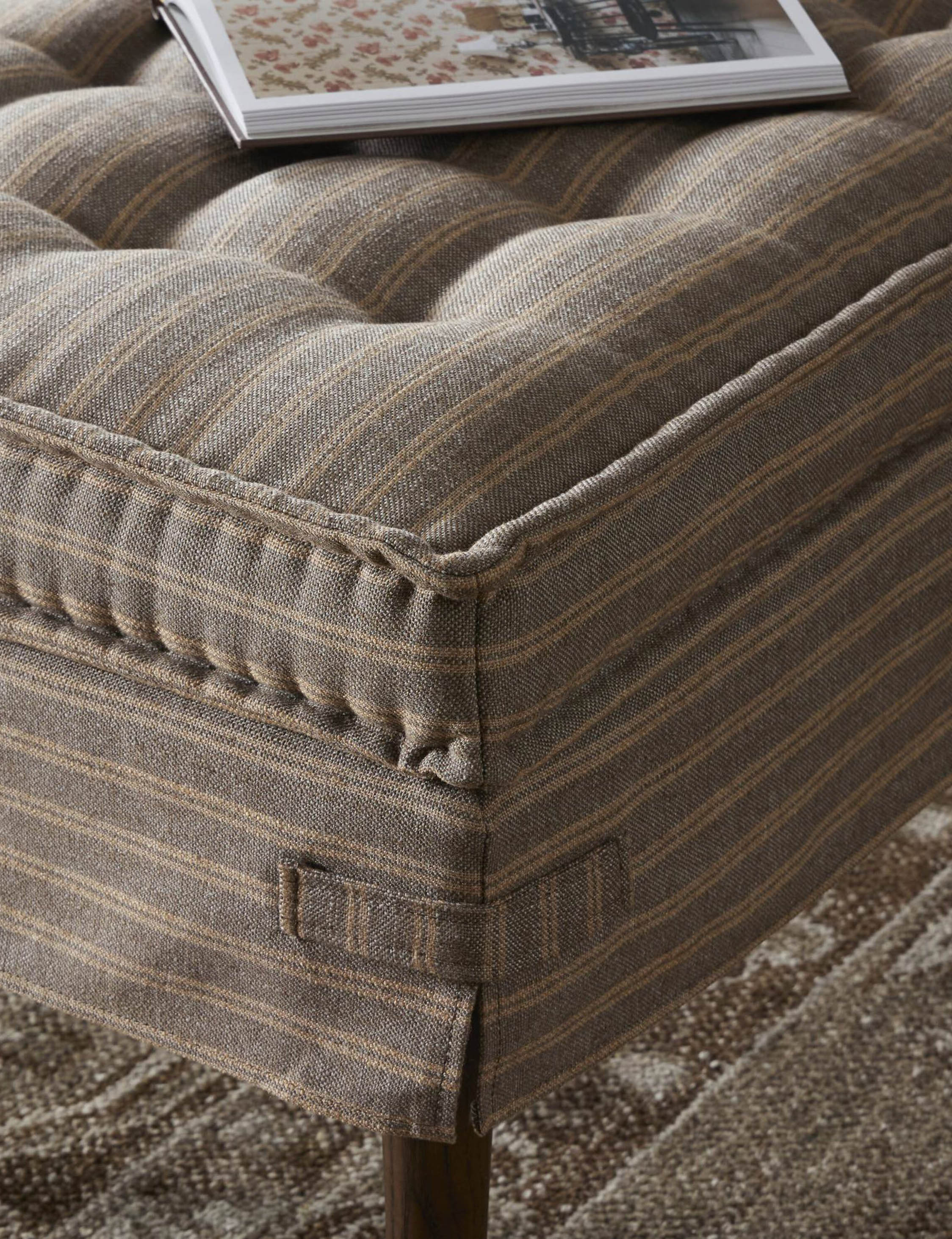 Cole Bench by Amber Lewis x Four Hands - Modern Wooden Entryway Bench with Upholstered Seat - Perfect for Hallway, Living Room & Bedroom Decor
