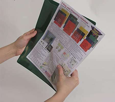 StoreSMART 300-Pack Heavy Duty Paperwork Organizers with Green Plastic Back & Clear Plastic Front - Perfect for Office Filing, Document Storage, and Home Organization (PF8511PQG-300)