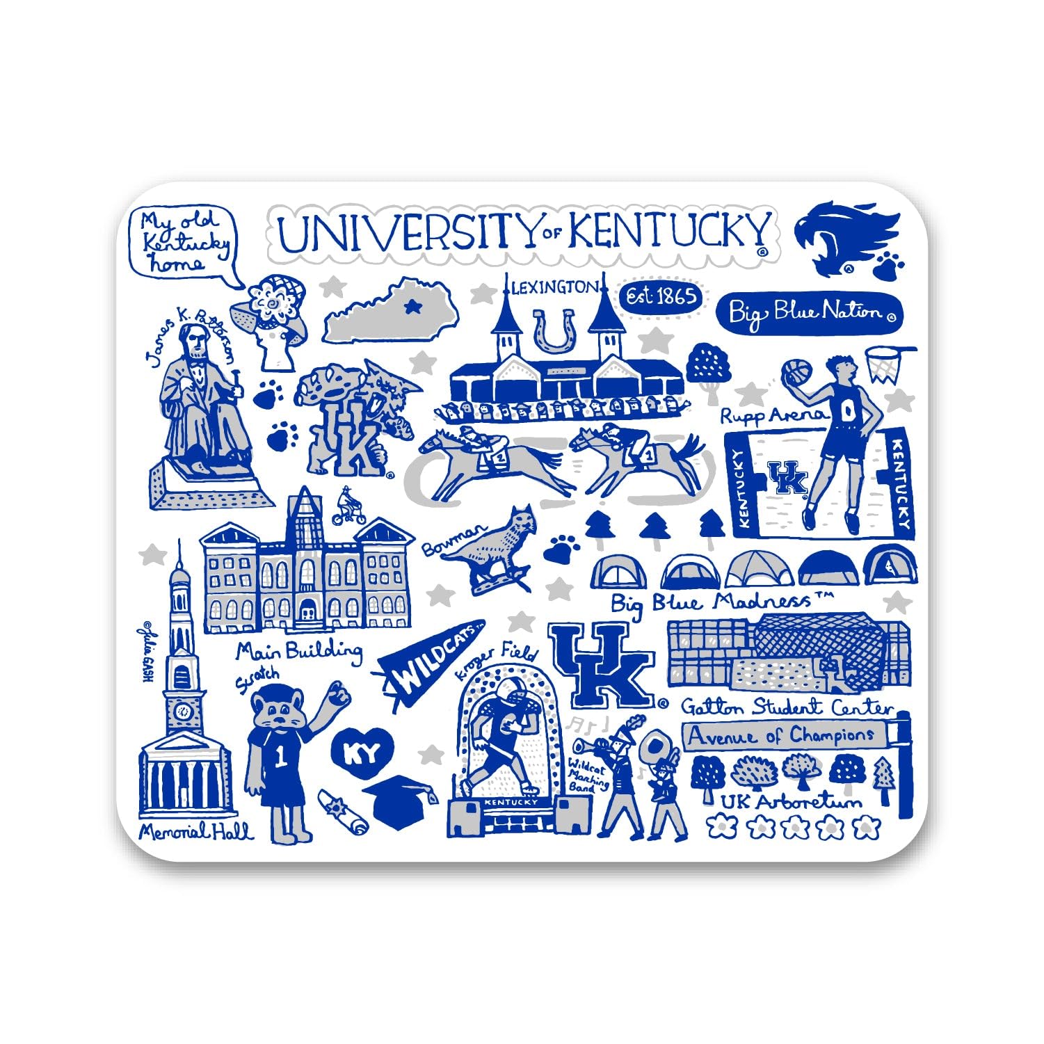 Kentucky Wildcats Mouse Pad - Non-Slip Fabric Gaming & Office Desk Mat for University of Kentucky Fans - Perfect for Work, Gaming & Home Office Setup