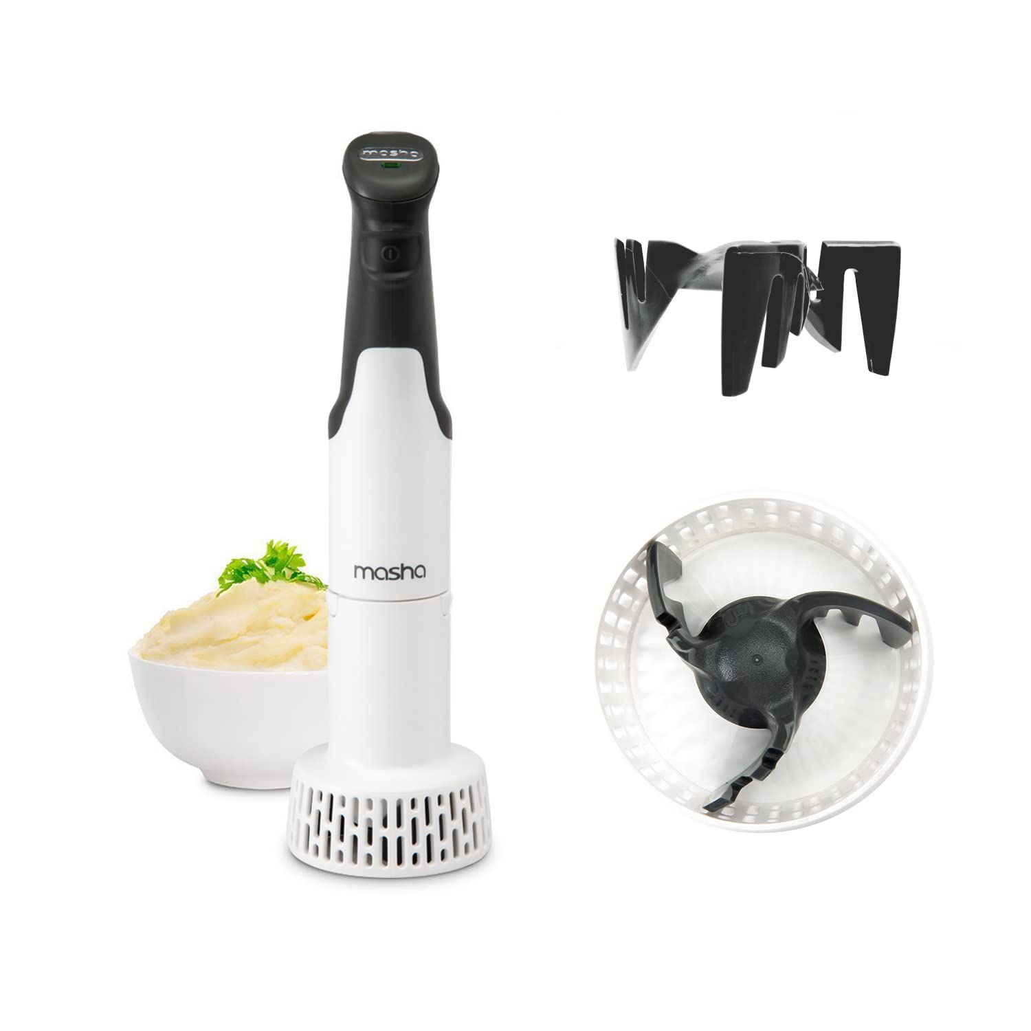 Premium Electric Potato Masher & Hand Blender - 3-in-1 Immersion Mixer for Smooth Purees, Whisking & Soup Making | Perfect for Mashed Potatoes, Baby Food & Cooking | Kitchen Essential for Home Chefs