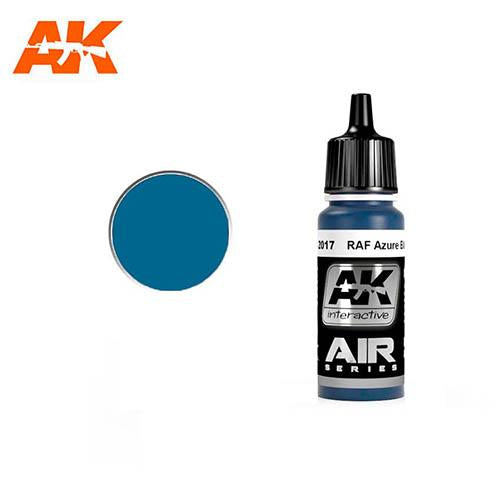 AK Interactive AK2017 Air Series RAF Azure Blue Acrylic Paint - 17mL Bottle for Scale Model Aircraft & Military Miniatures - Perfect for Airbrushing & Hand Painting