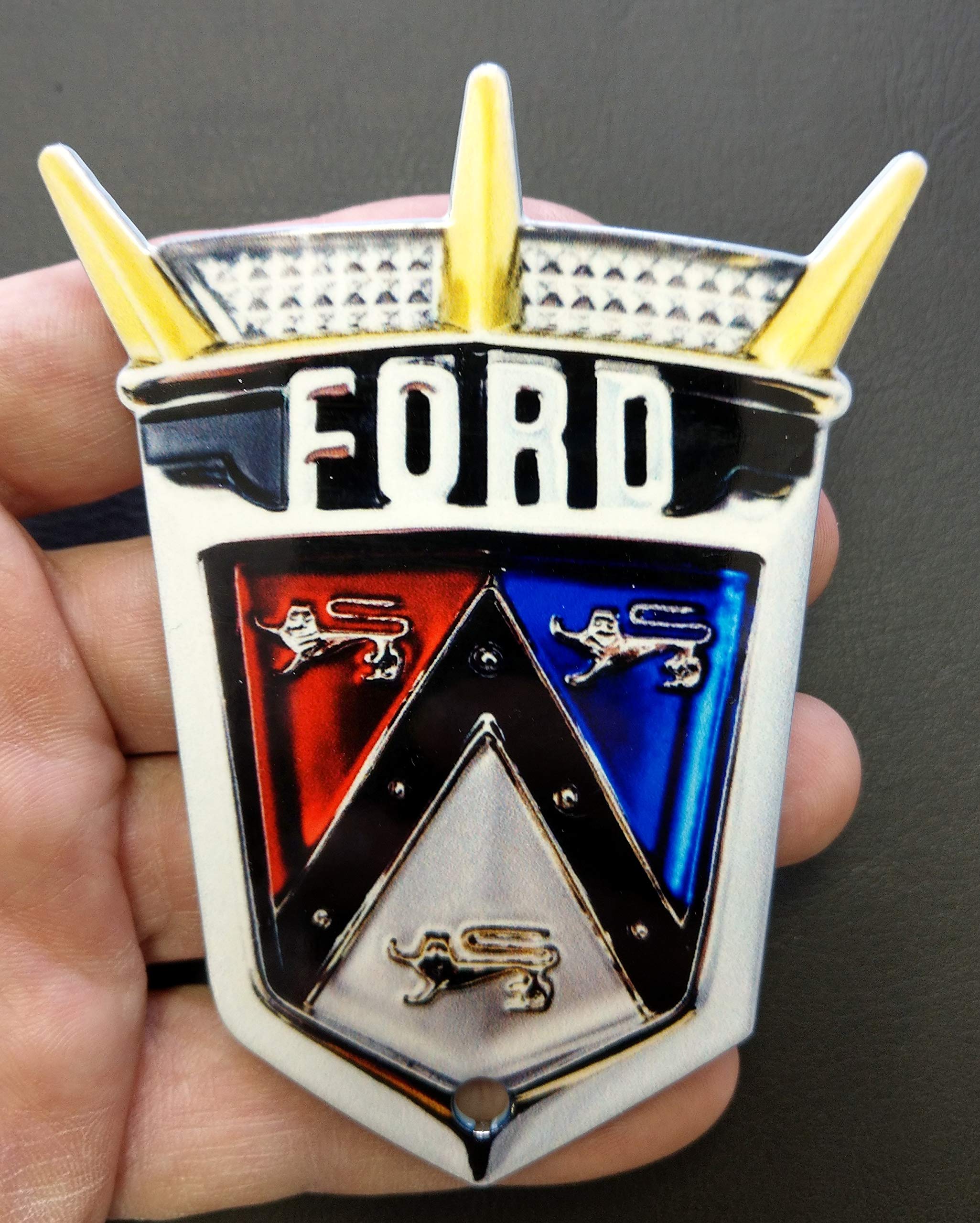 1955-1956 Ford Crest Heavy Duty Metal Magnet - Authentic Vintage Car Emblem for Classic Ford Restoration & Decoration