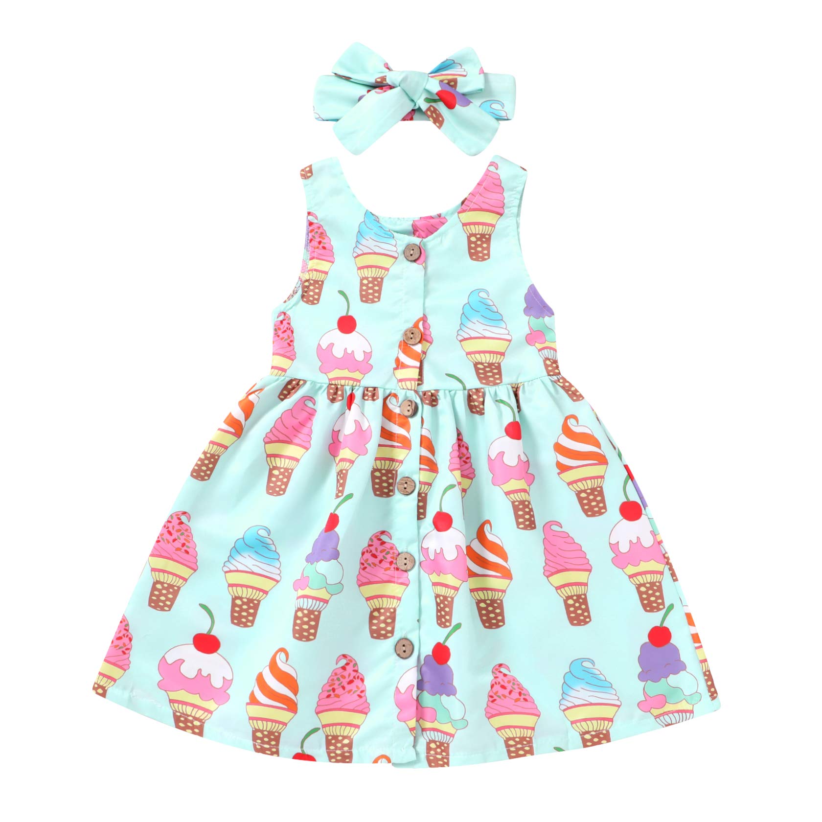 YOUNGER TREE Toddler Dresses - Cute Lemon & Pineapple Print Baby Girl Summer Sundress for Spring & Summer | Perfect for Beach Outings, Birthday Parties & Family Photos