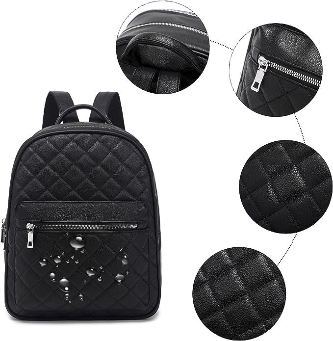 Durable Women's Fashion Leather PU Backpack - Lightweight Travel Daypack, School Bag for Ladies & Girls (Black) | Perfect for Commuting, College & Weekend Getaways