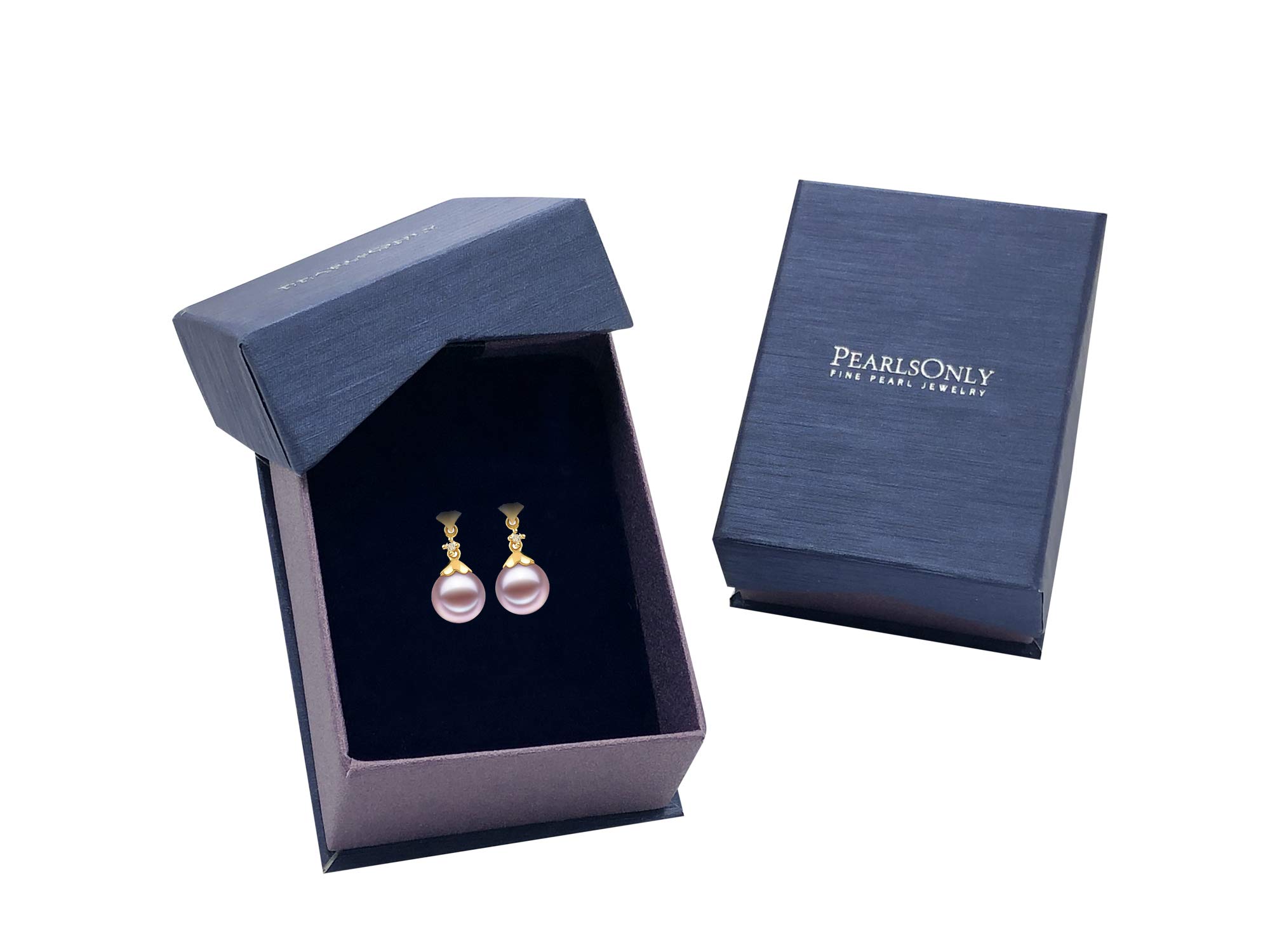 7-8mm AAAA Grade Freshwater Cultured Pearl Earrings in 14K Yellow Gold for Women | Elegant Jewelry for Weddings, Parties & Gifts