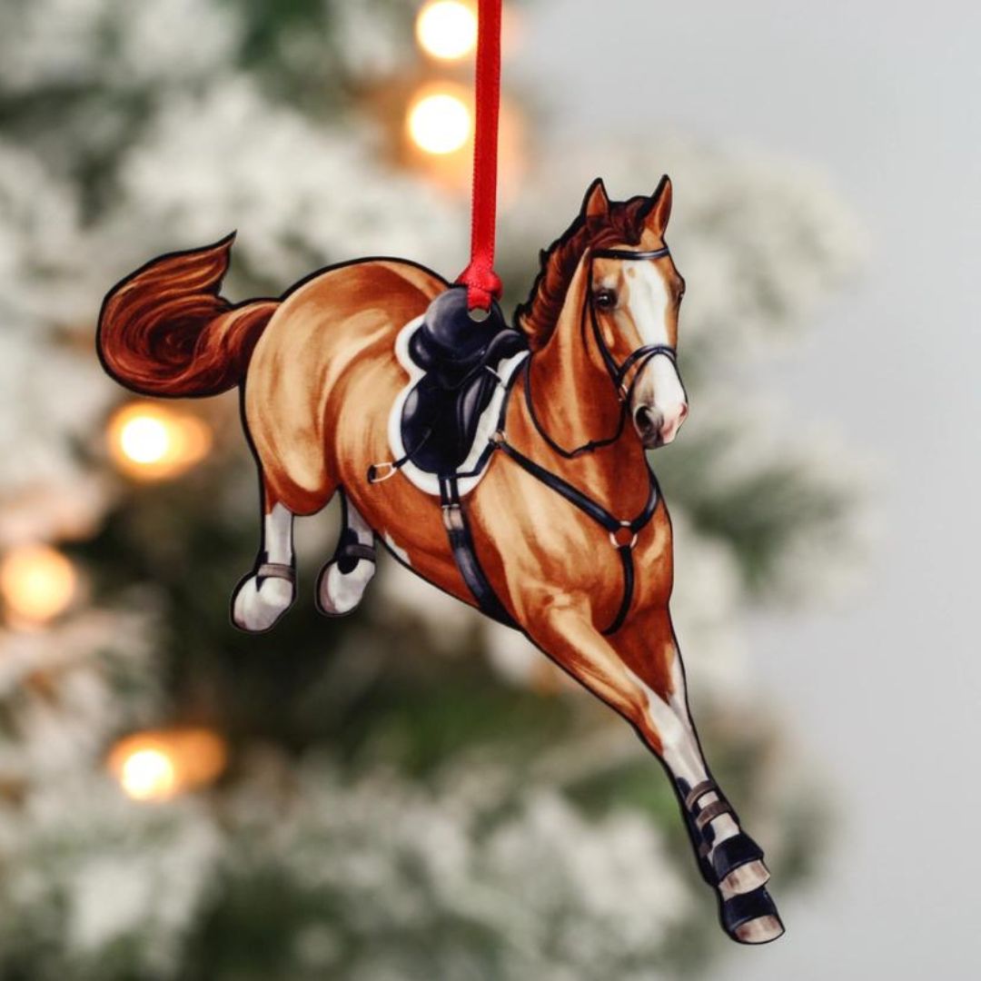 Handmade Chestnut Wood Jumping Horse Figurine - Unique Home Decor, Gift for Horse Lovers - Perfect for Bookshelves, Desks, and Nursery Room Decorations