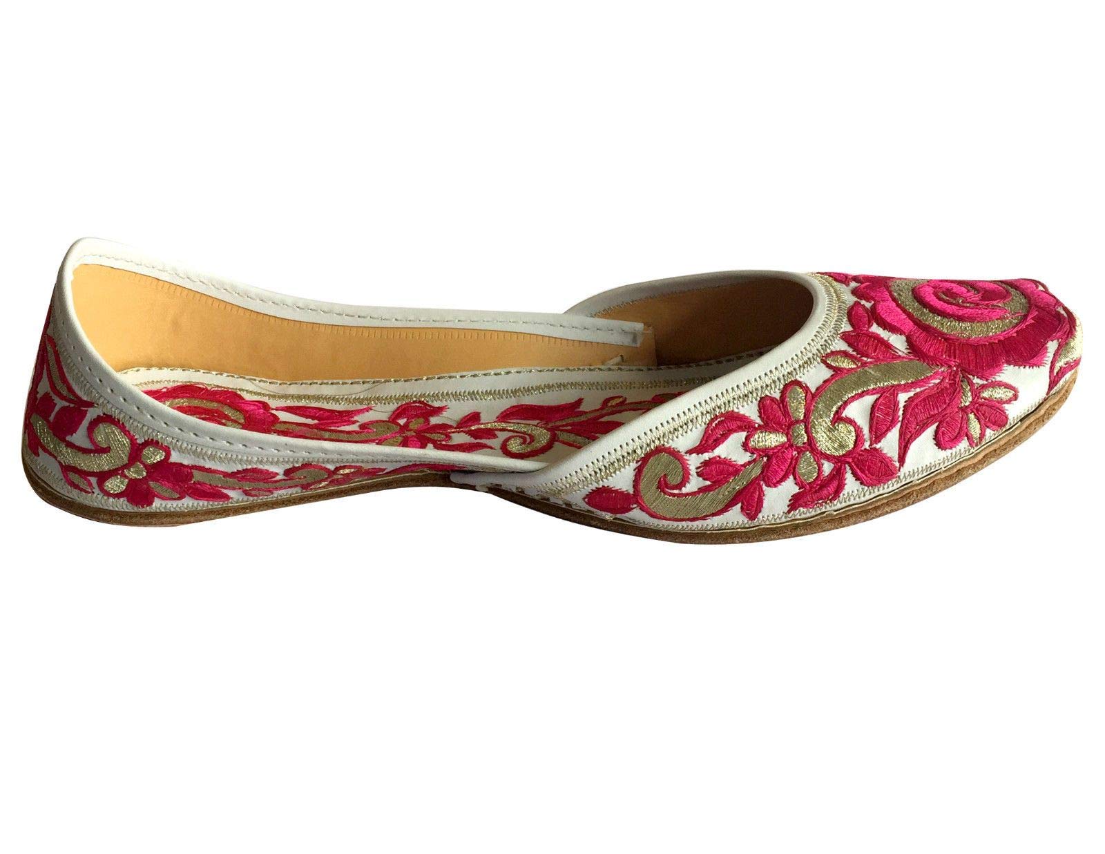 Women's Flat Ballerina Punjabi Jutti Khussa Shoes - Handmade Beaded Tribal Ethnic Footwear for Weddings, Parties & Cultural Events